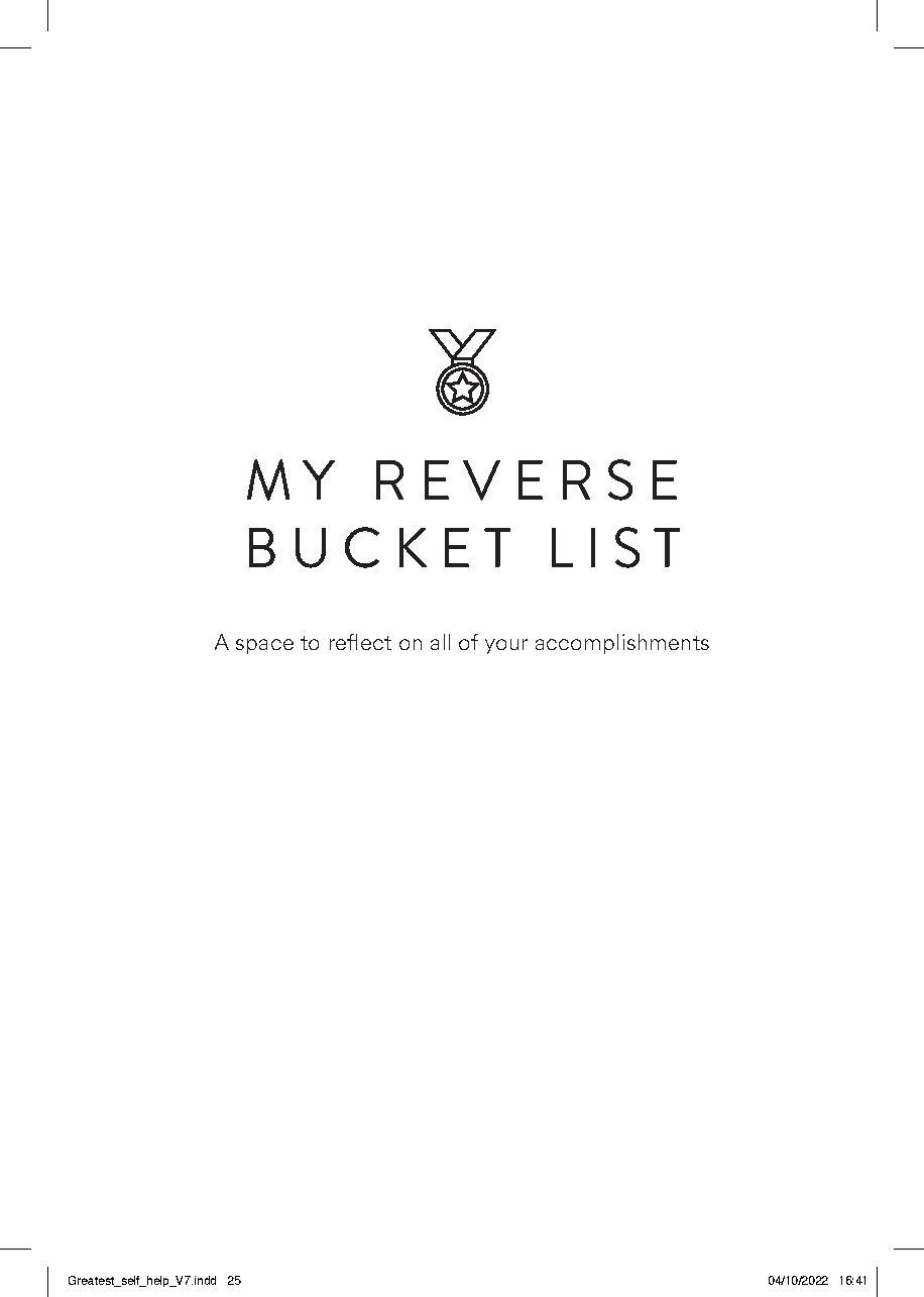 The Greatest Self-Help Book (is the one written by you)