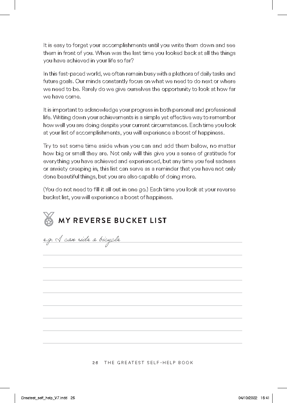 The Greatest Self-Help Book (is the one written by you)