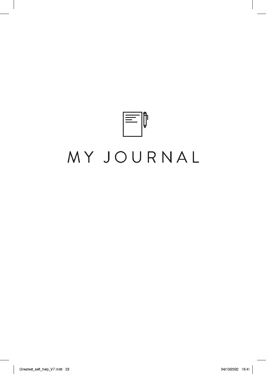 The Greatest Self-Help Book (is the one written by you)