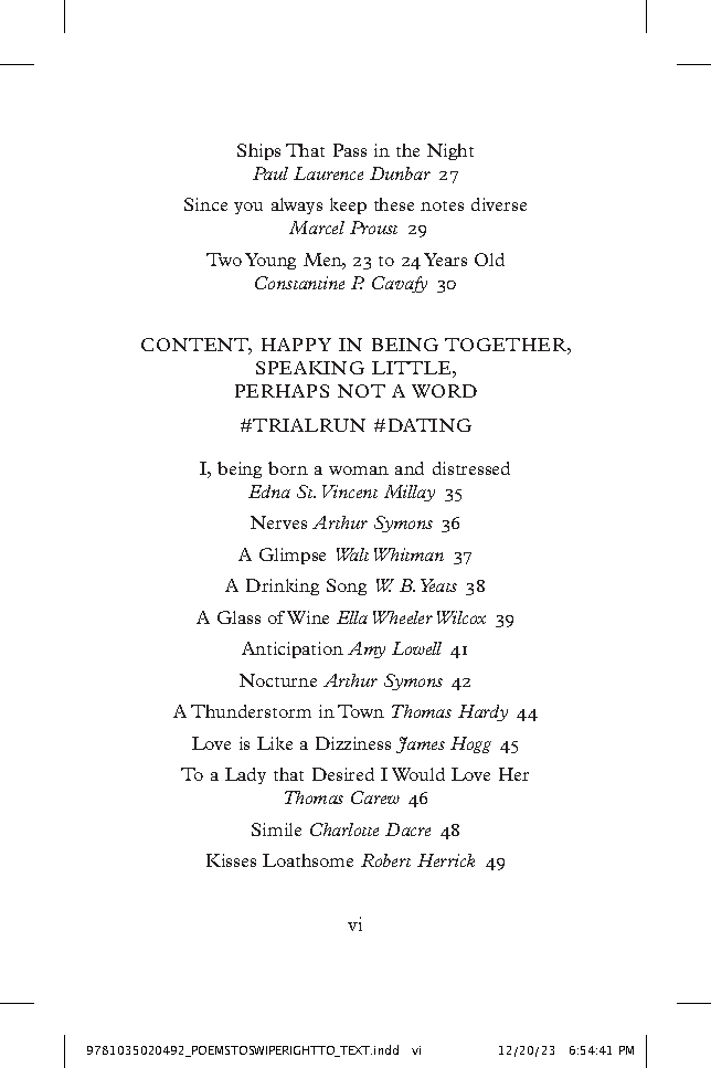 Poems to Swipe Right To