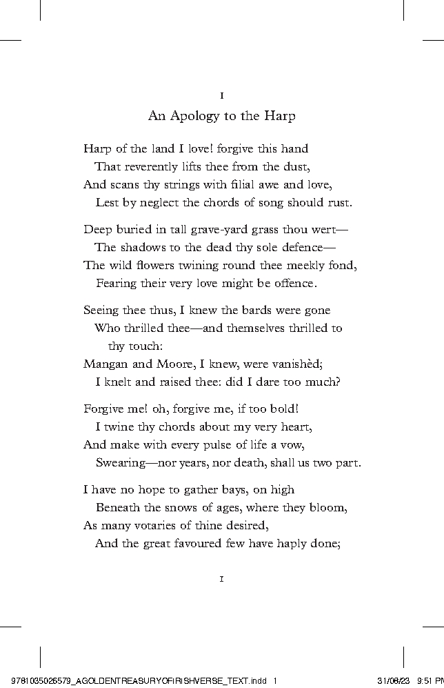 A Golden Treasury of Irish Verse