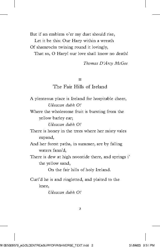 A Golden Treasury of Irish Verse
