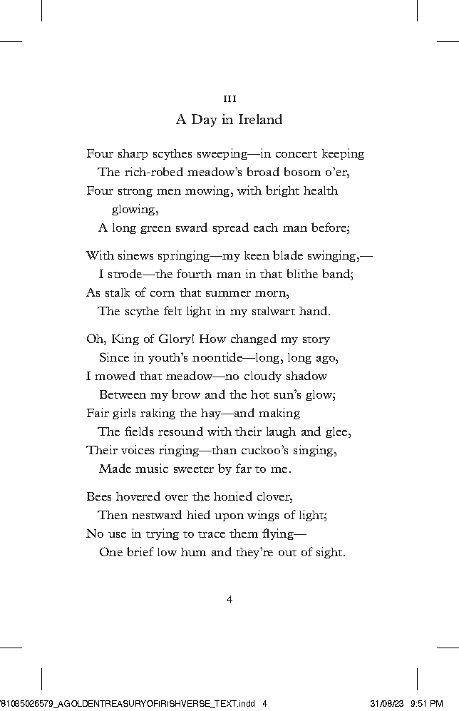 A Golden Treasury of Irish Verse