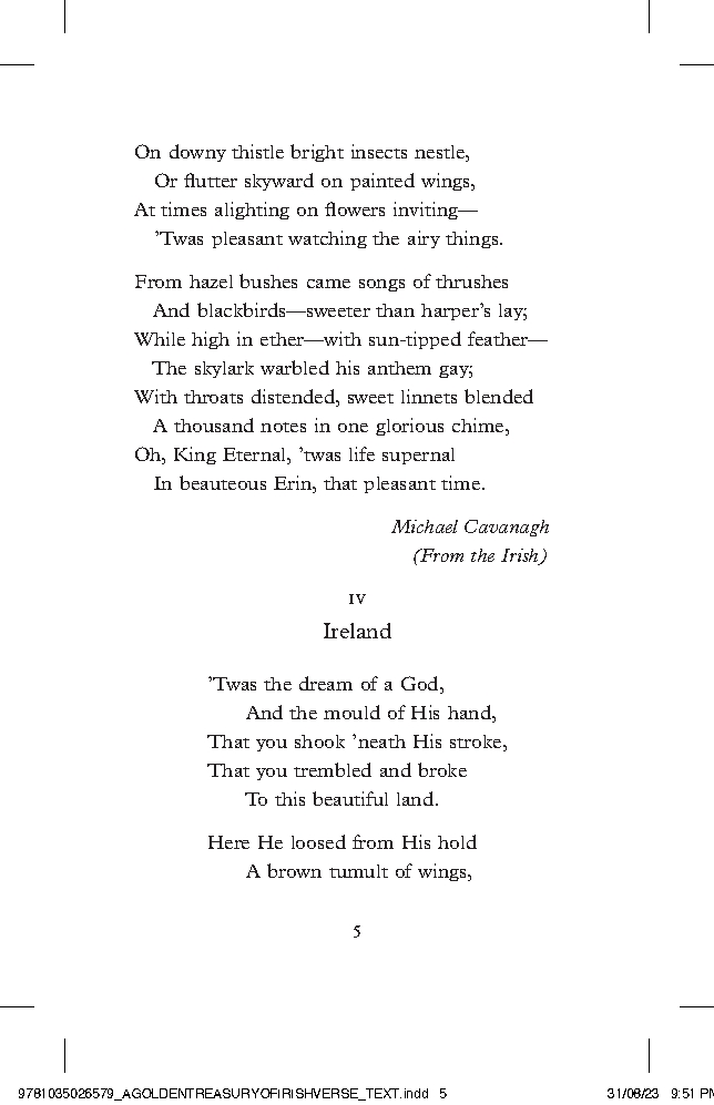 A Golden Treasury of Irish Verse