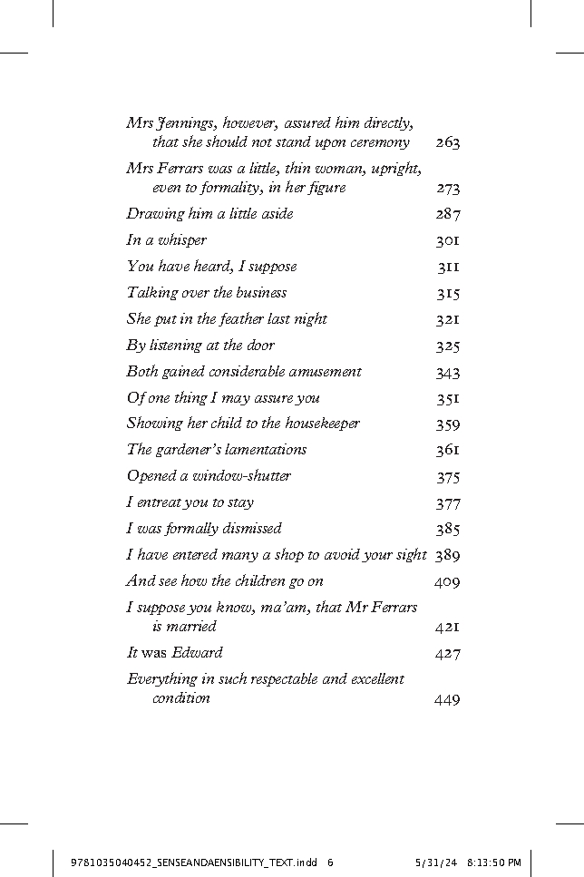 Sense and Sensibility