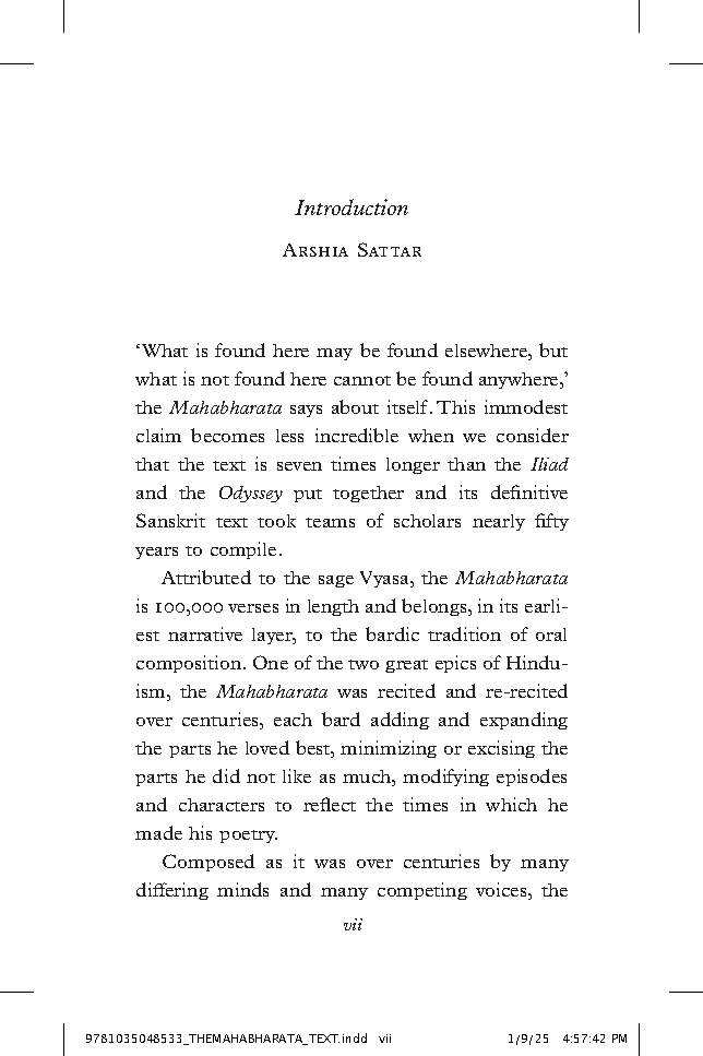 The Mahabharata: An Abridged Edition