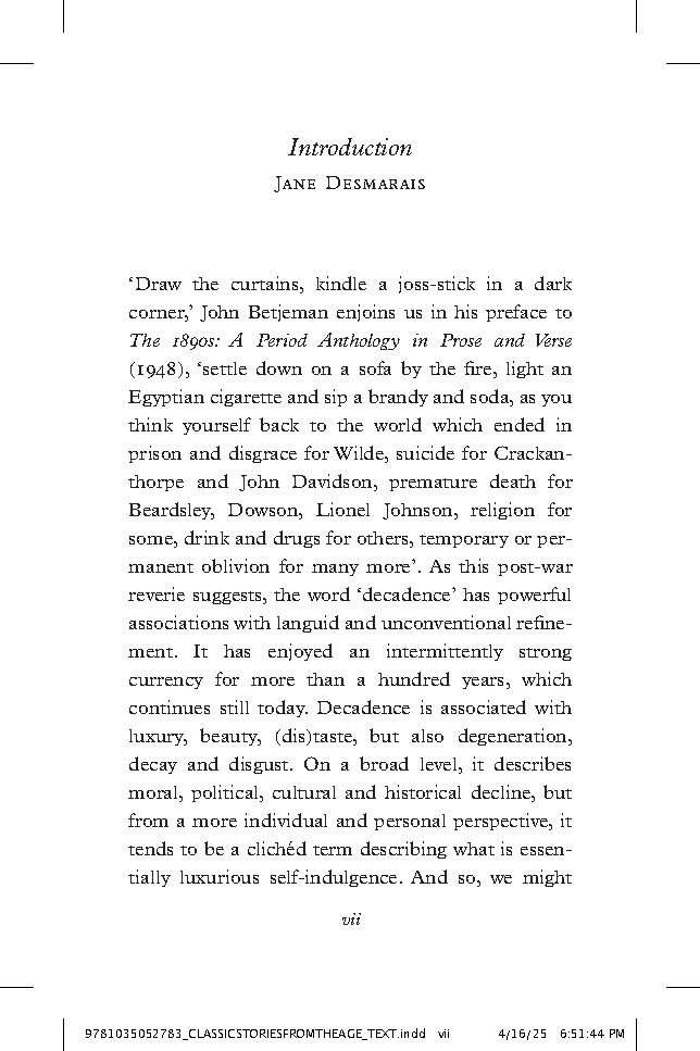 Classic Stories from the Age of Decadence