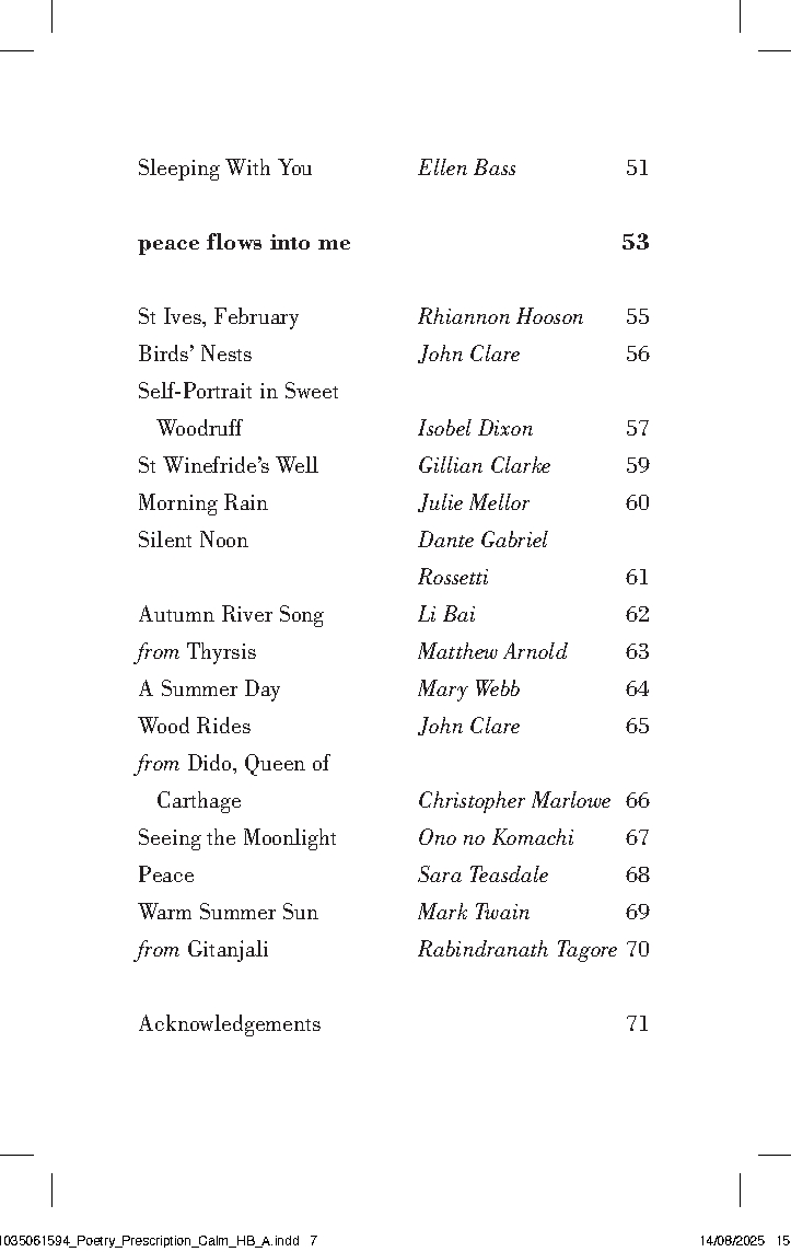 Poetry Prescription: Calm