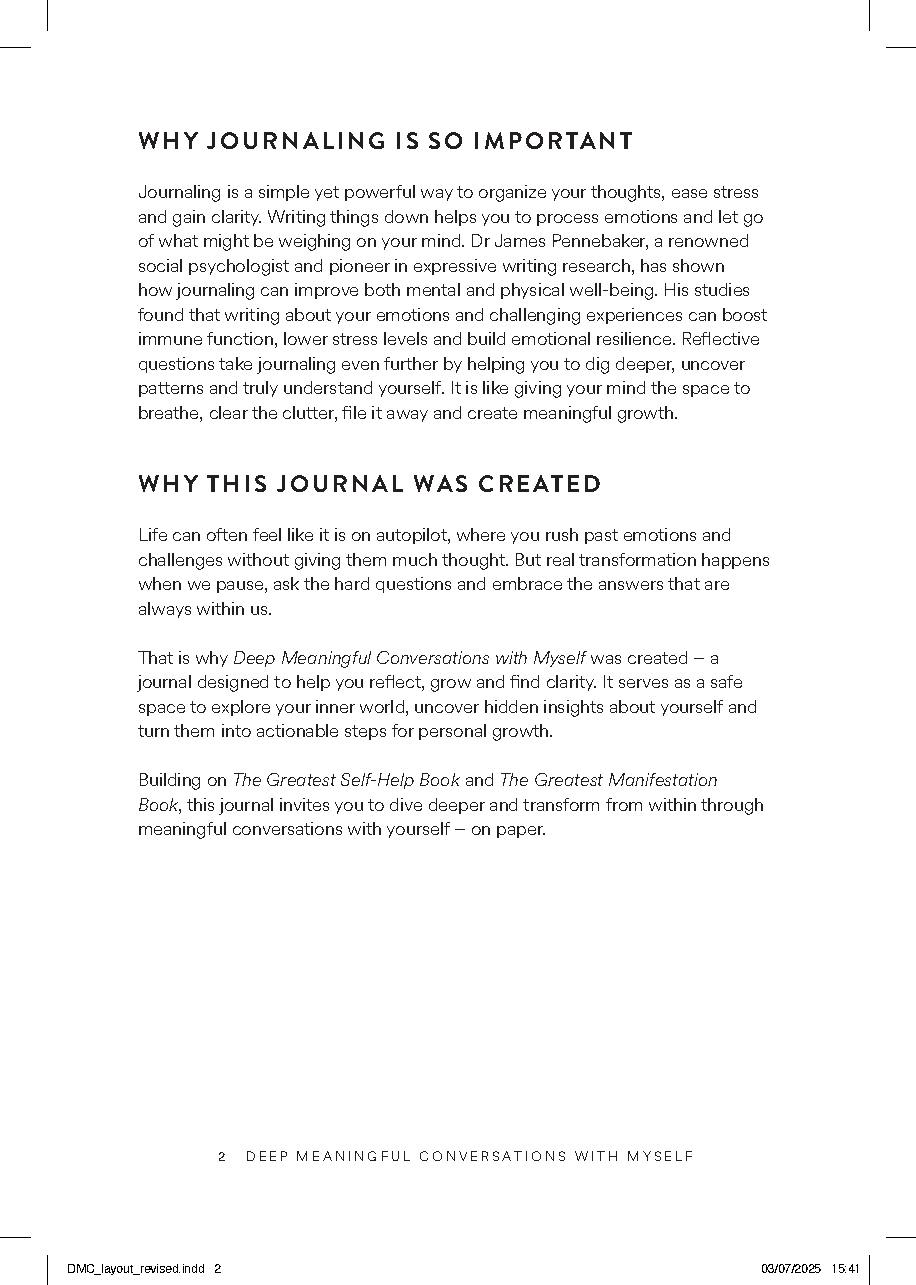 Deep Meaningful Conversations with Myself