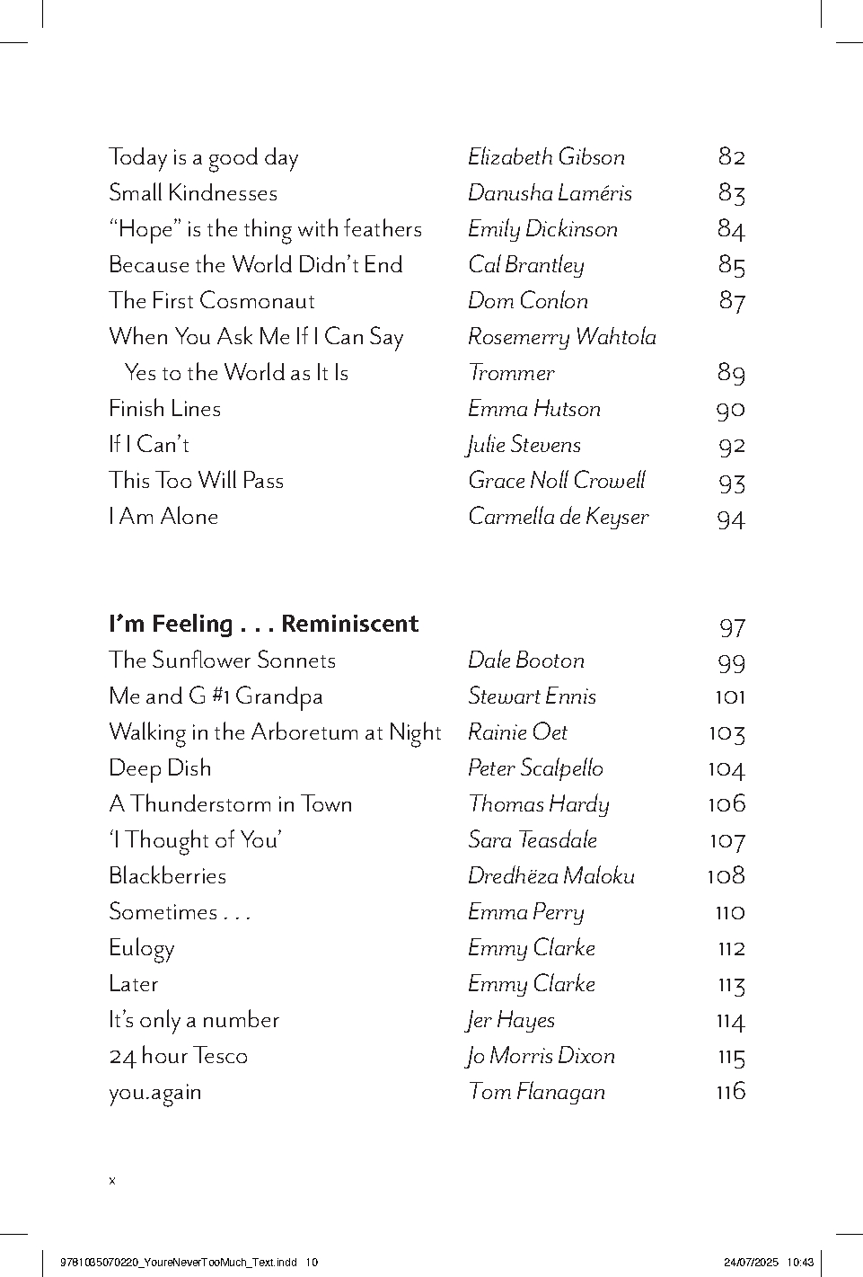 You're Never Too Much: Poems for Every Emotion