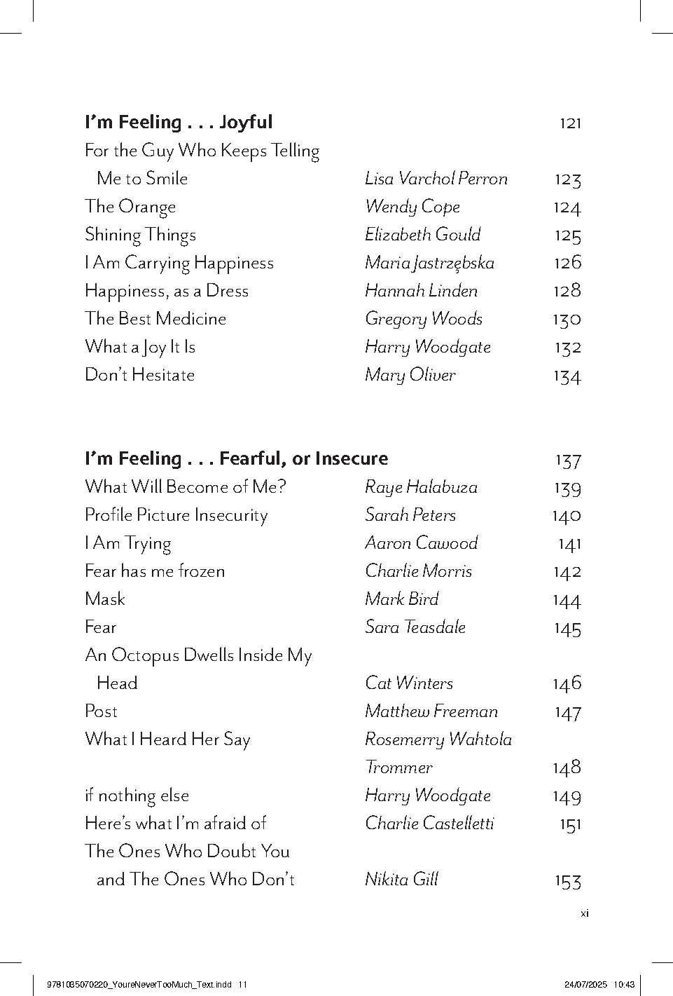 You're Never Too Much: Poems for Every Emotion