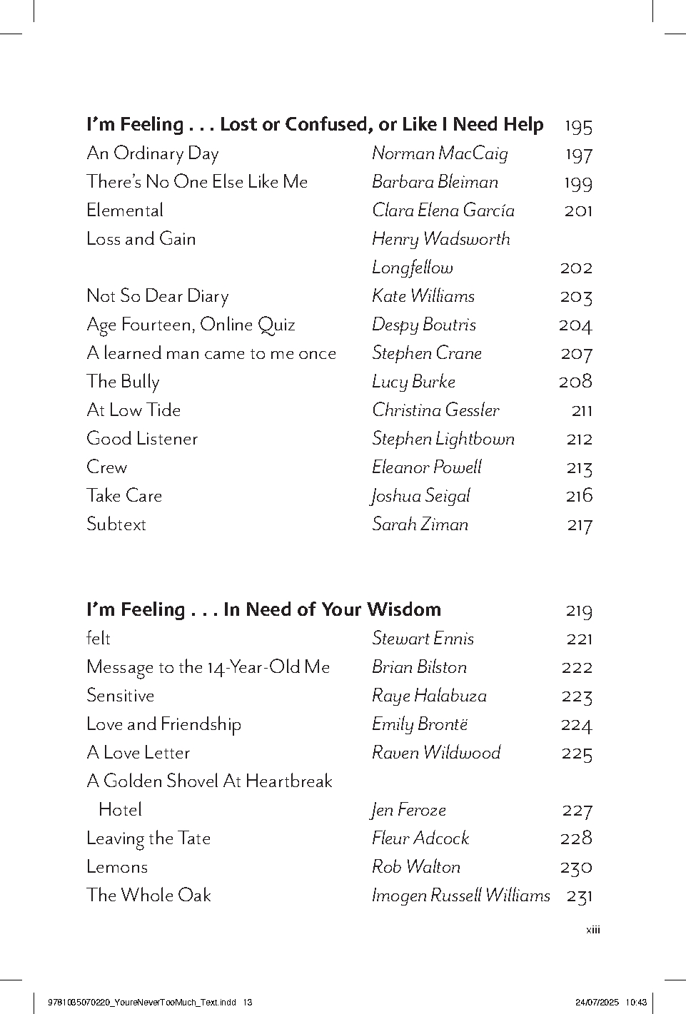 You're Never Too Much: Poems for Every Emotion