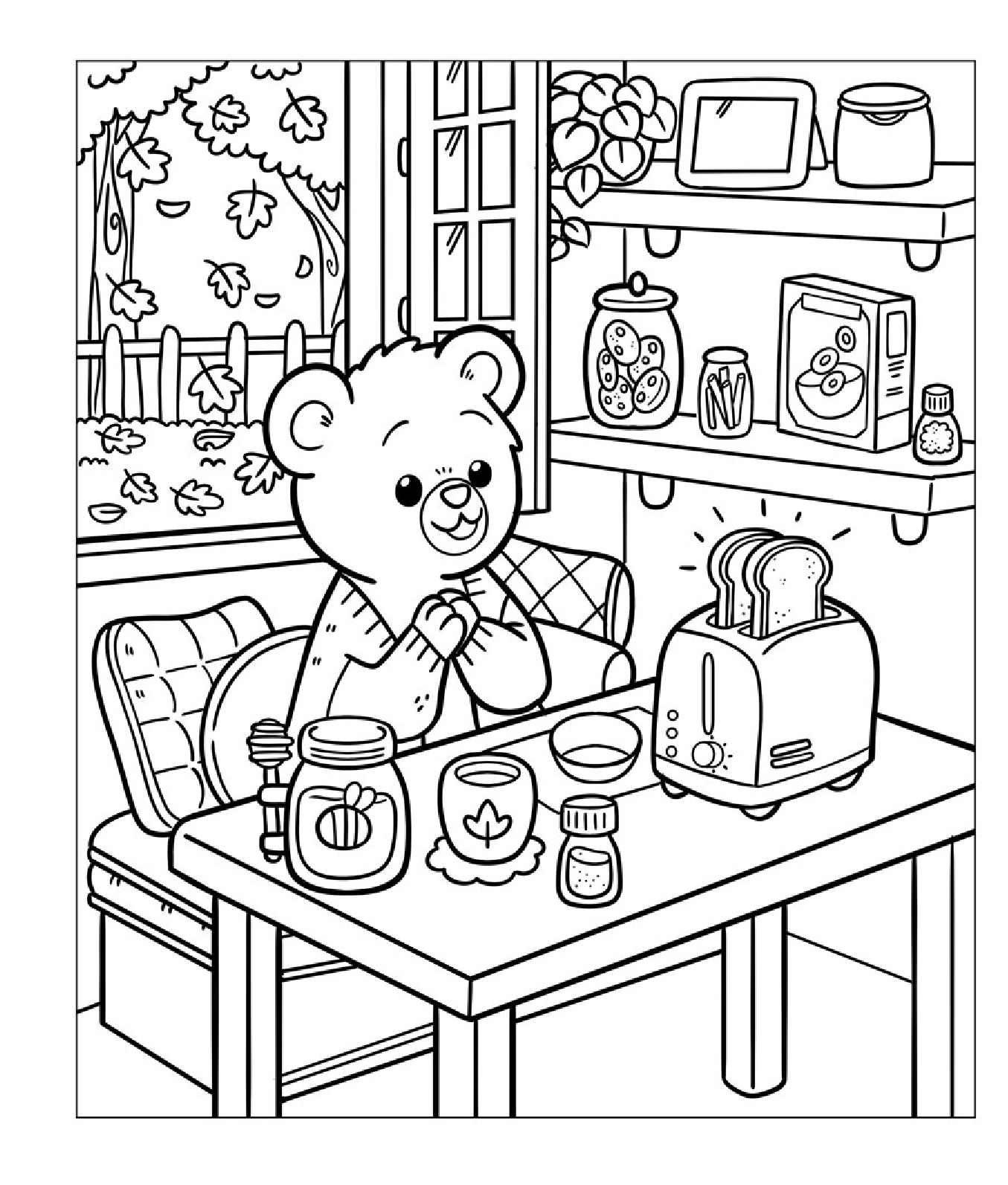 Comfort Coloring: Cozy Kitchen