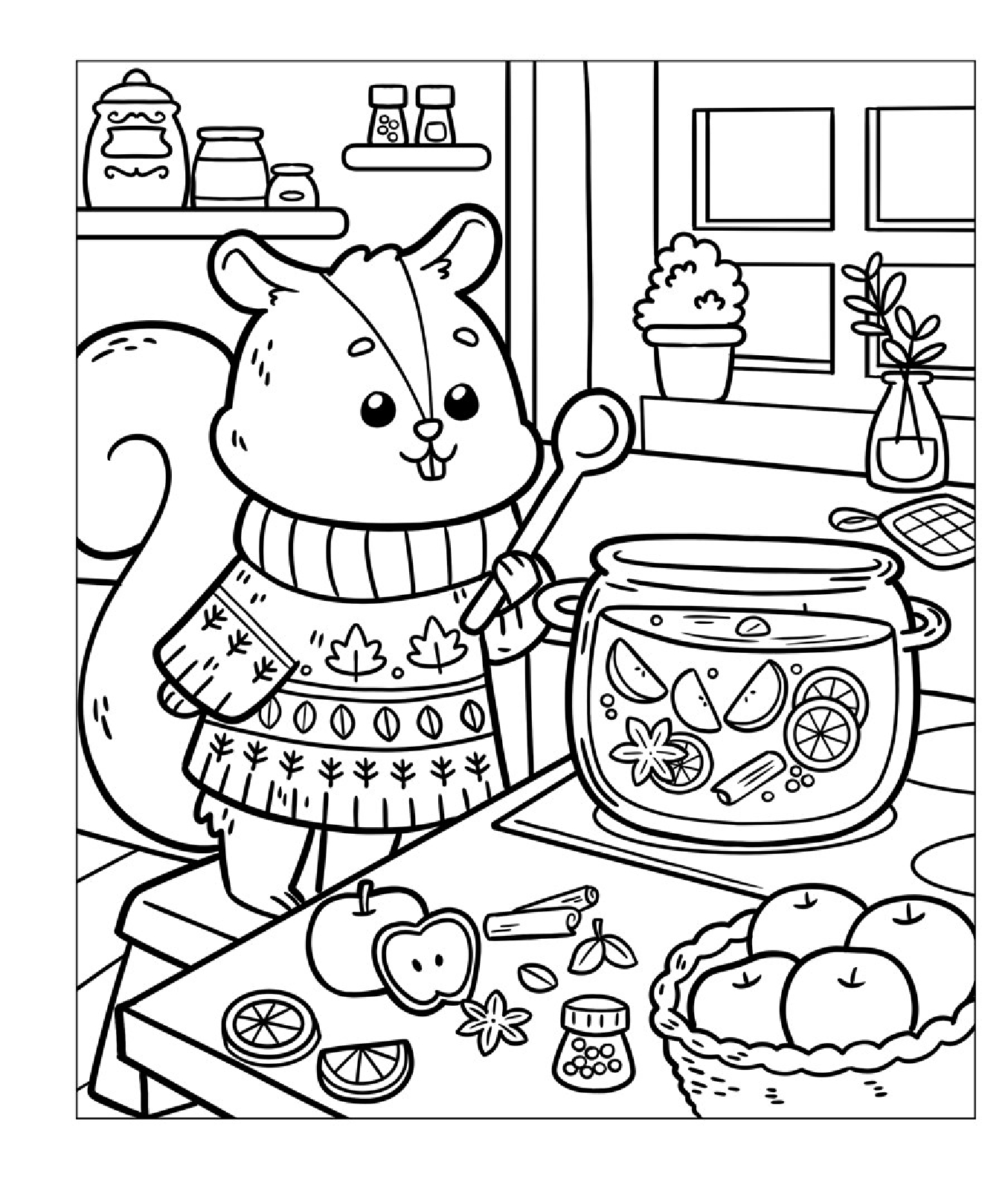 Comfort Coloring: Cozy Kitchen
