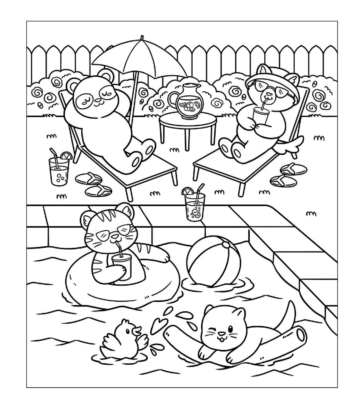 Comfort Coloring: Fuzzy Friends