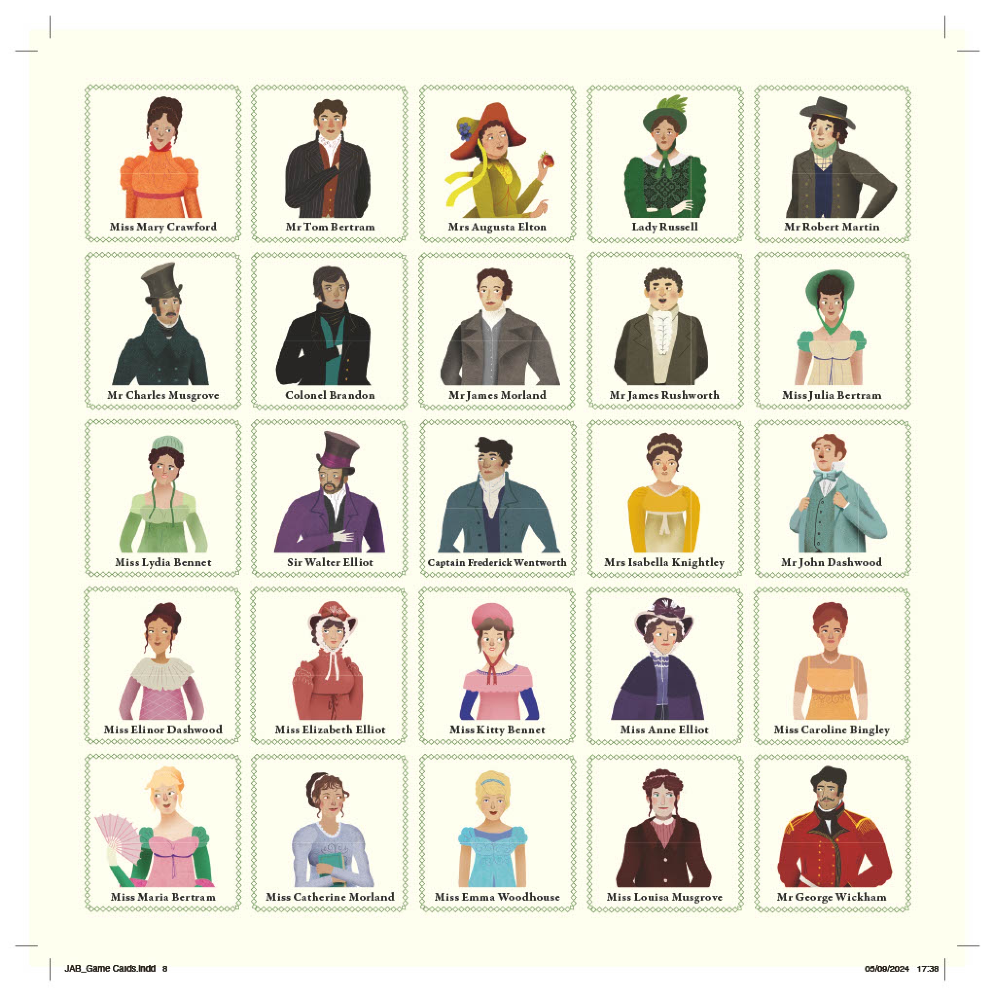 Jane Austen Bingo