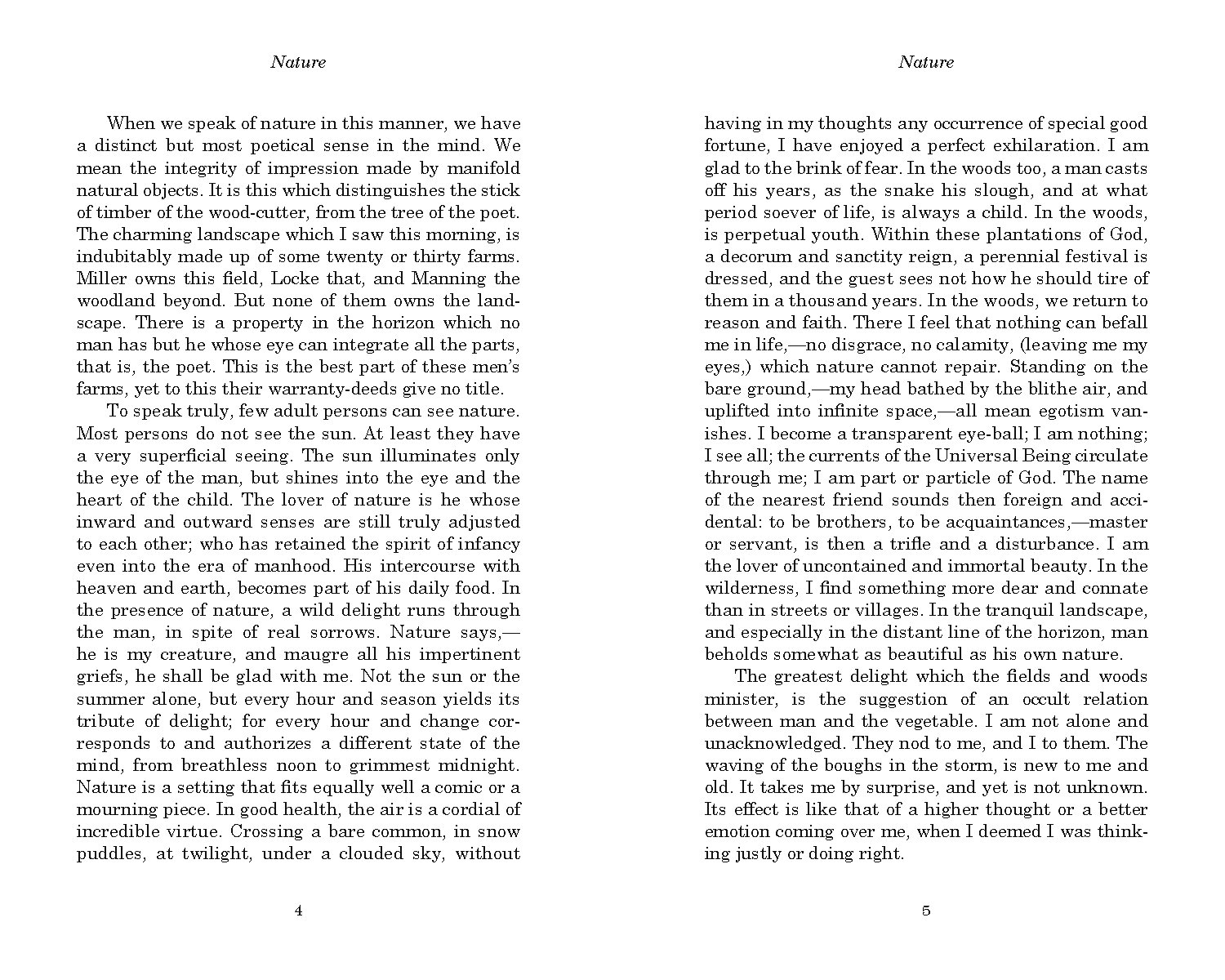 Nature and Other Essays