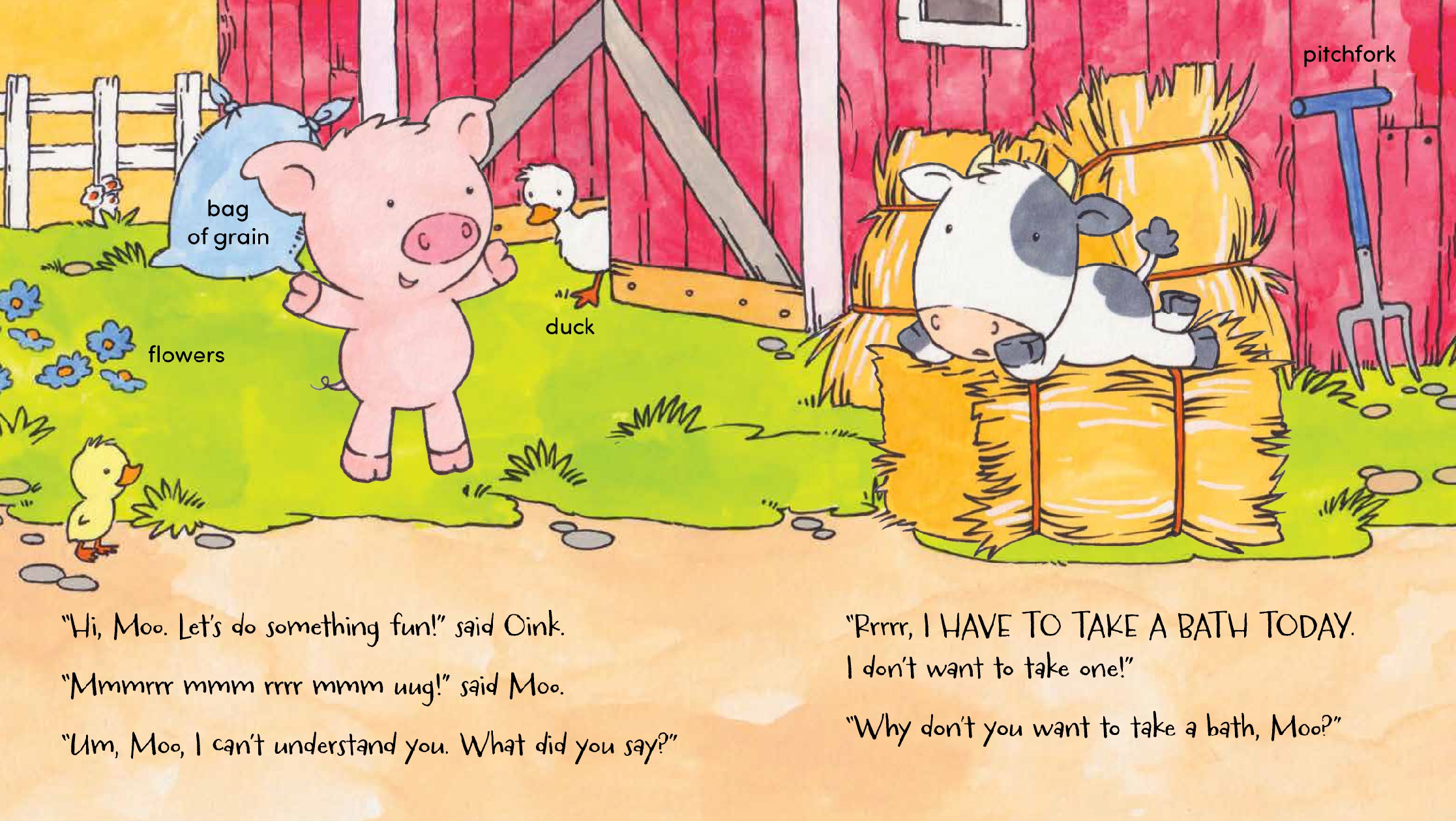 Oink and Moo Take a Bath