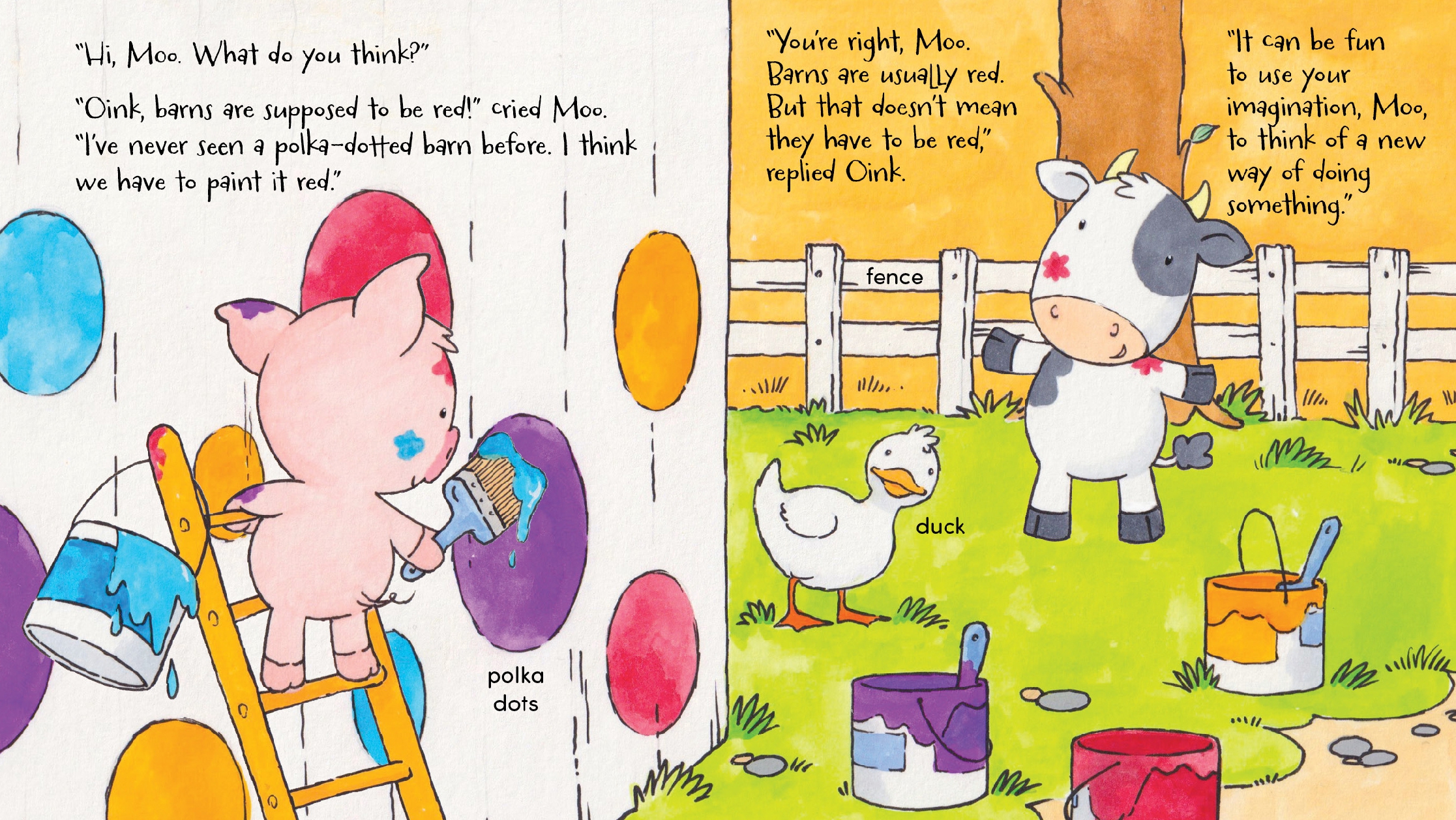 Oink and Moo Paint a Barn