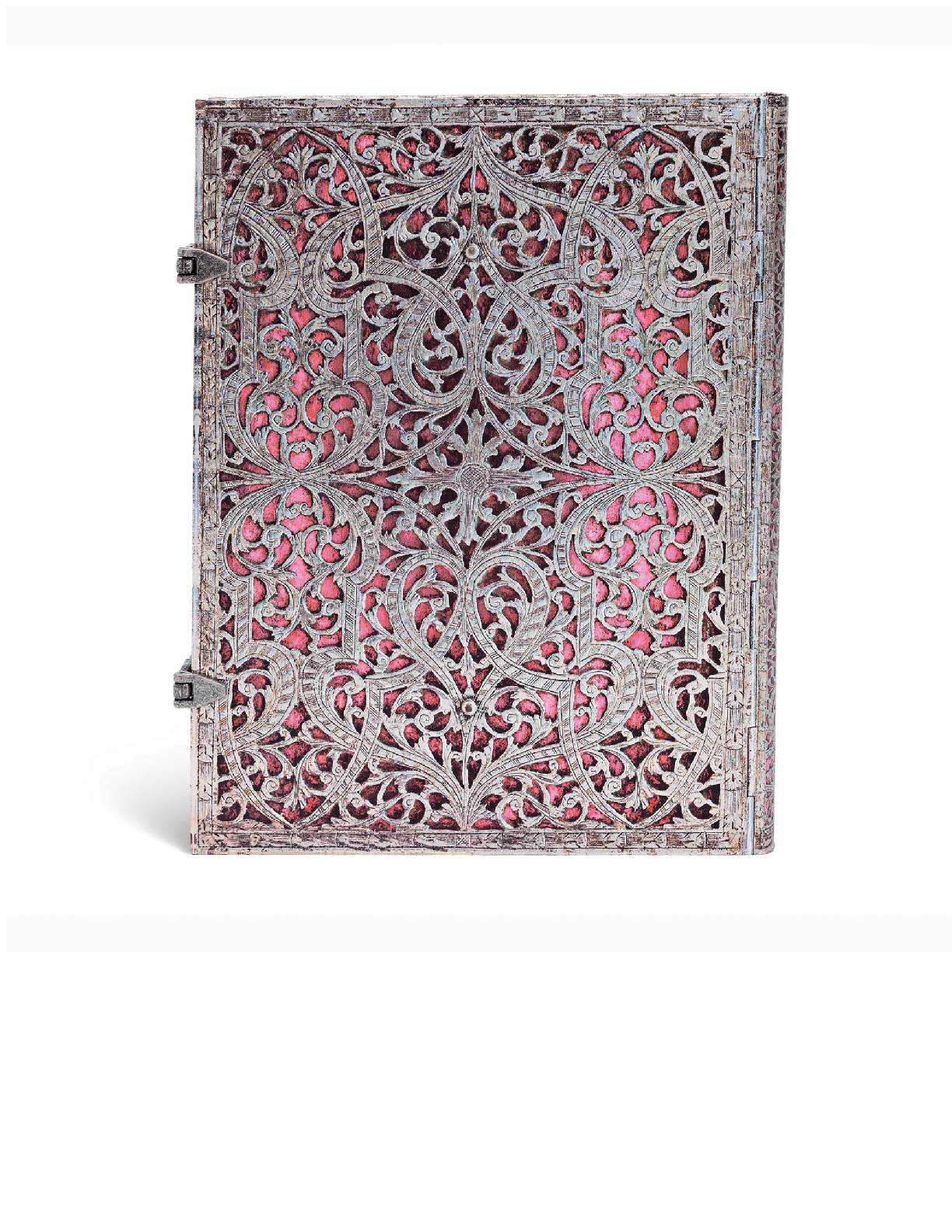 Blush Pink, Silver Filigree Collection, Hardcover, Ultra, Lined, Clasp Closure, 240 Pg, 120 GSM
