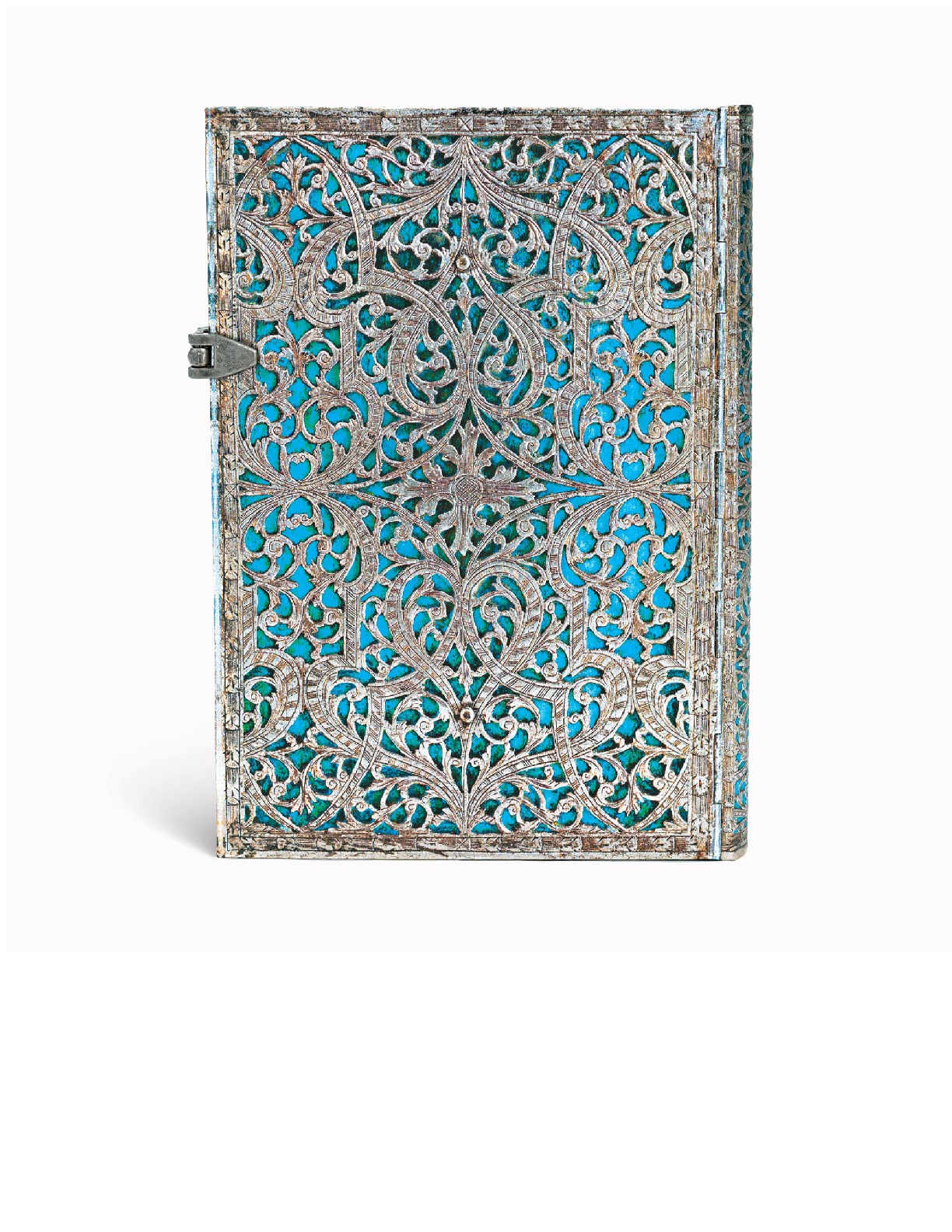 Maya Blue, Silver Filigree Collection, Hardcover, Midi, Lined, Clasp Closure, 240 Pg, 120 GSM