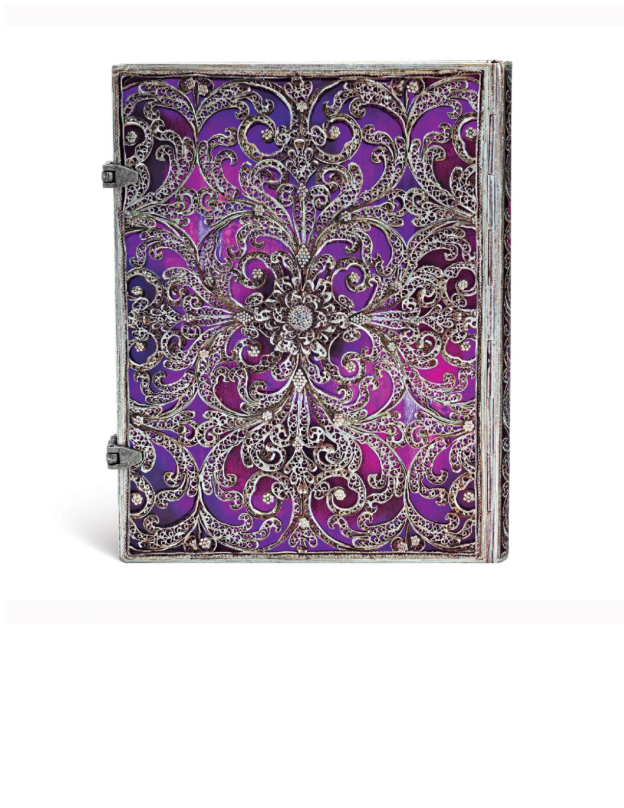 Aubergine, Silver Filigree Collection, Hardcover, Ultra, Lined, Clasp Closure, 240 Pg, 120 GSM