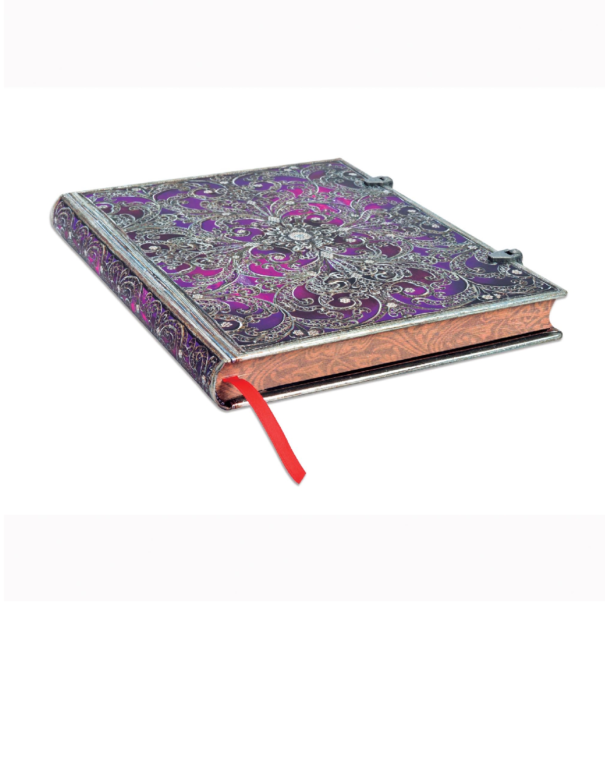 Aubergine, Silver Filigree Collection, Hardcover, Ultra, Lined, Clasp Closure, 240 Pg, 120 GSM