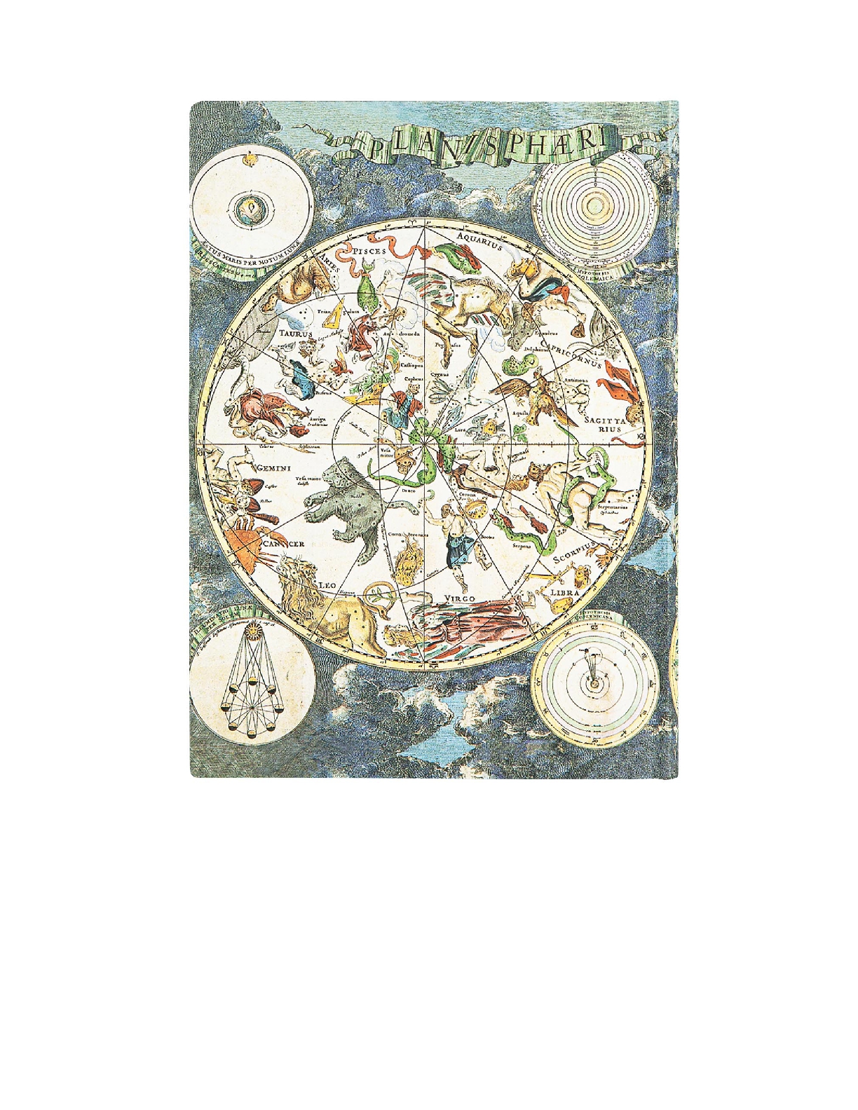 Celestial Planisphere, Early Cartography, Softcover Flexi, Midi, Lined, 176 Pg, 100 GSM