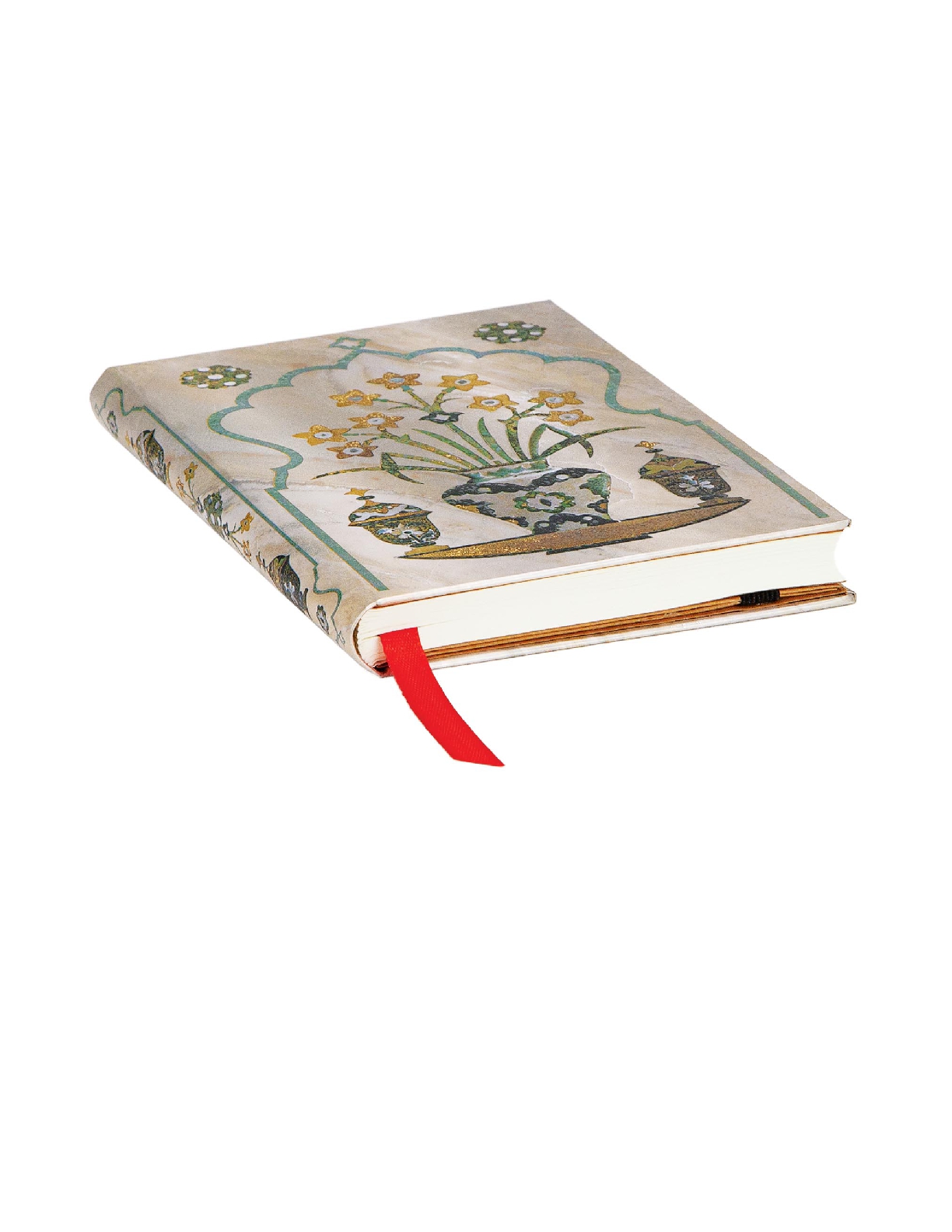 Shah, Taj Mahal Flowers, Hardcover, Mini, Unlined, Elastic Band Closure, 176 Pg, 85 GSM