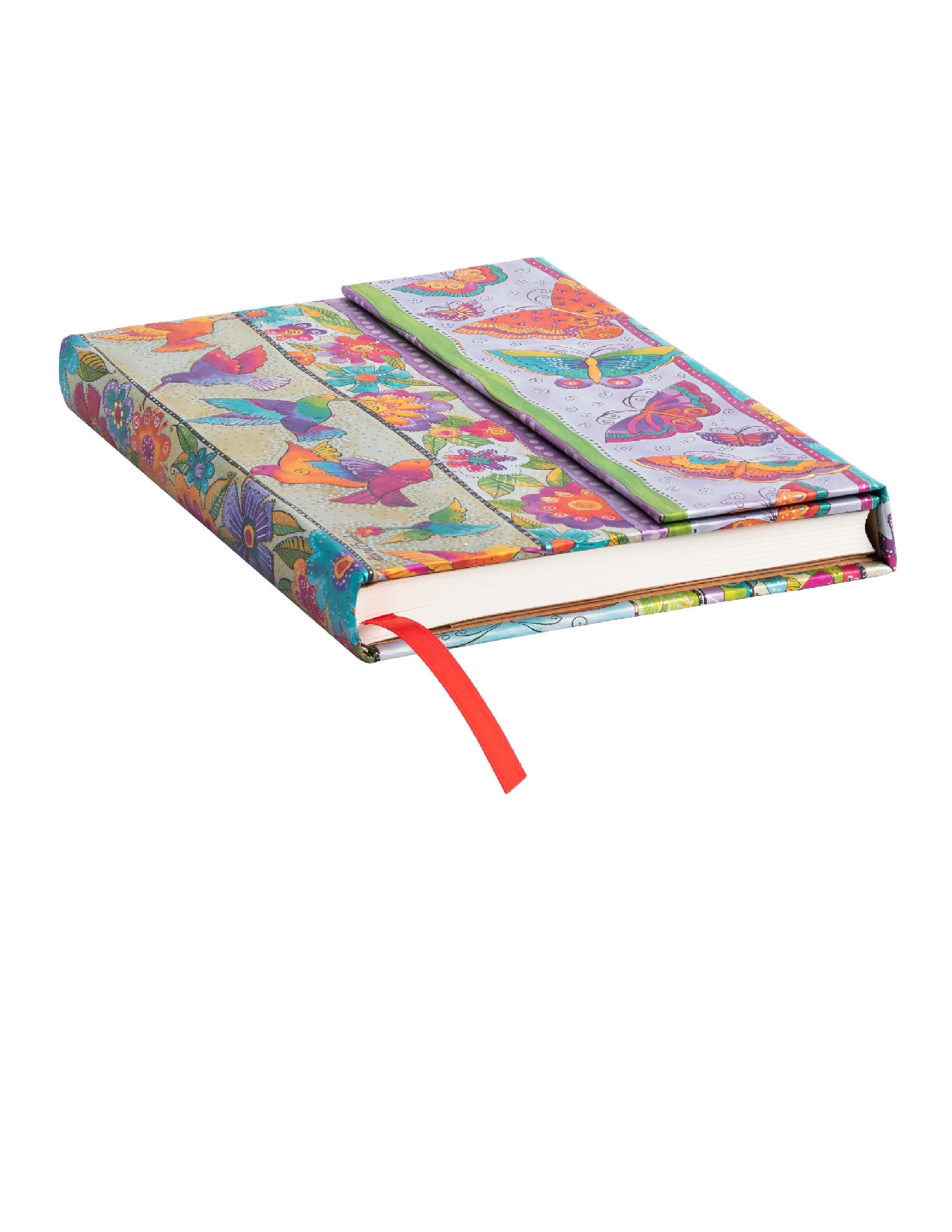 Hummingbirds & Flutterbyes Midi Unlined Hardcover Journal, 144pg, 120GSM, Laurel Burch Collection by Paperblanks (Playful Creations)
