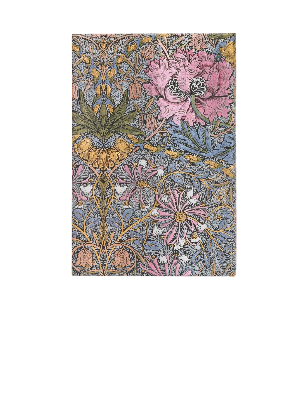 Morris Pink Honeysuckle, William Morris, Hardcover, Mini, Lined, Elastic Band Closure, 176 Pg, 85 GSM