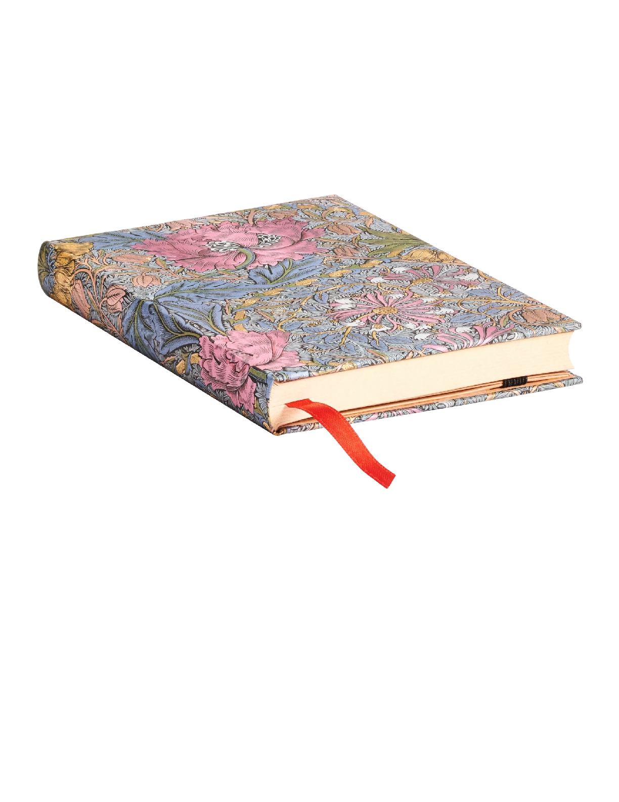 Morris Pink Honeysuckle, William Morris, Hardcover, Mini, Lined, Elastic Band Closure, 176 Pg, 85 GSM