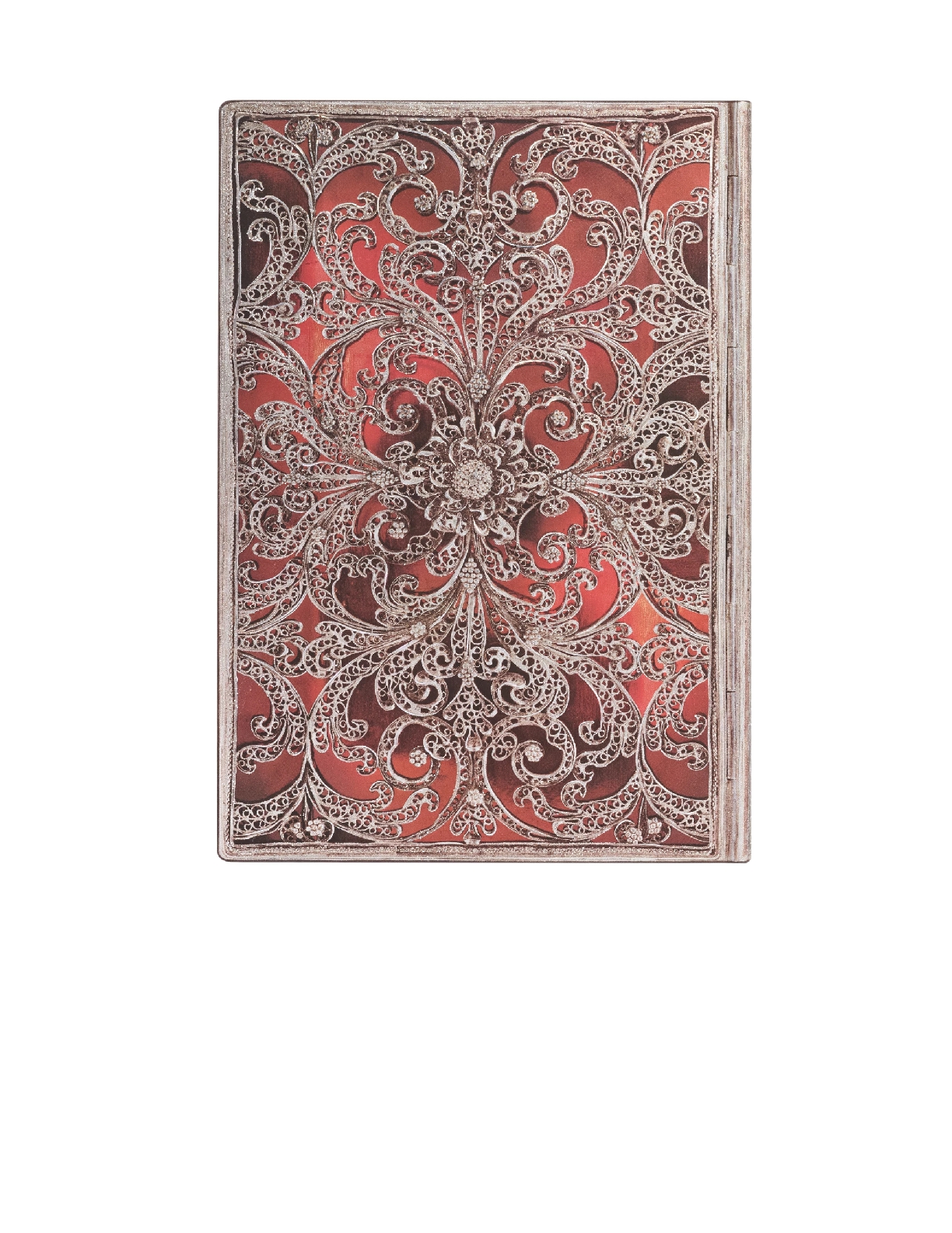 Garnet, Silver Filigree Collection, Softcover Flexi, Midi, Unlined, Elastic Band Closure, 176 Pg, 100 GSM
