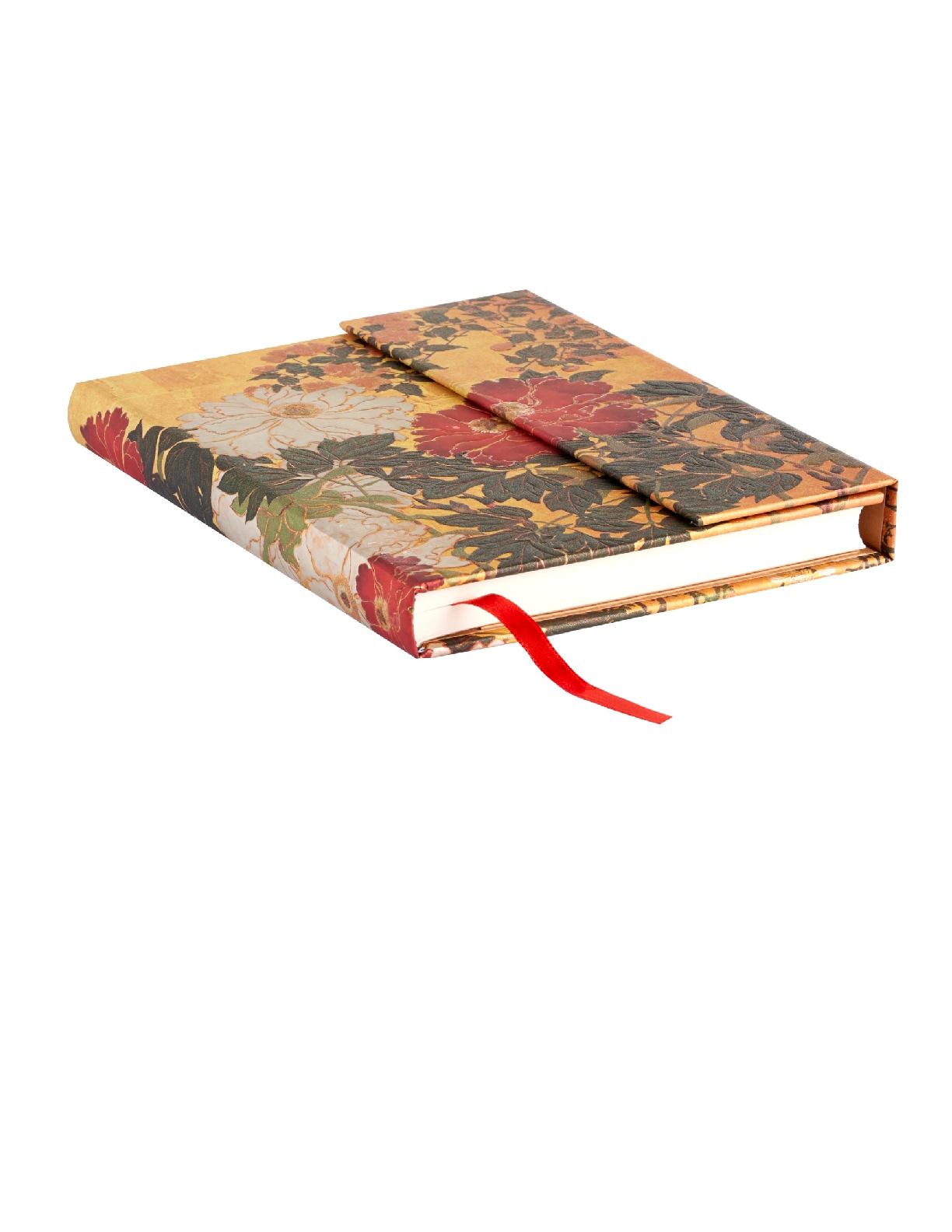 Natsu, Rinpa Florals, Hardcover Journal, Midi, Unlined, Wrap, 144 Pg, 120 GSM