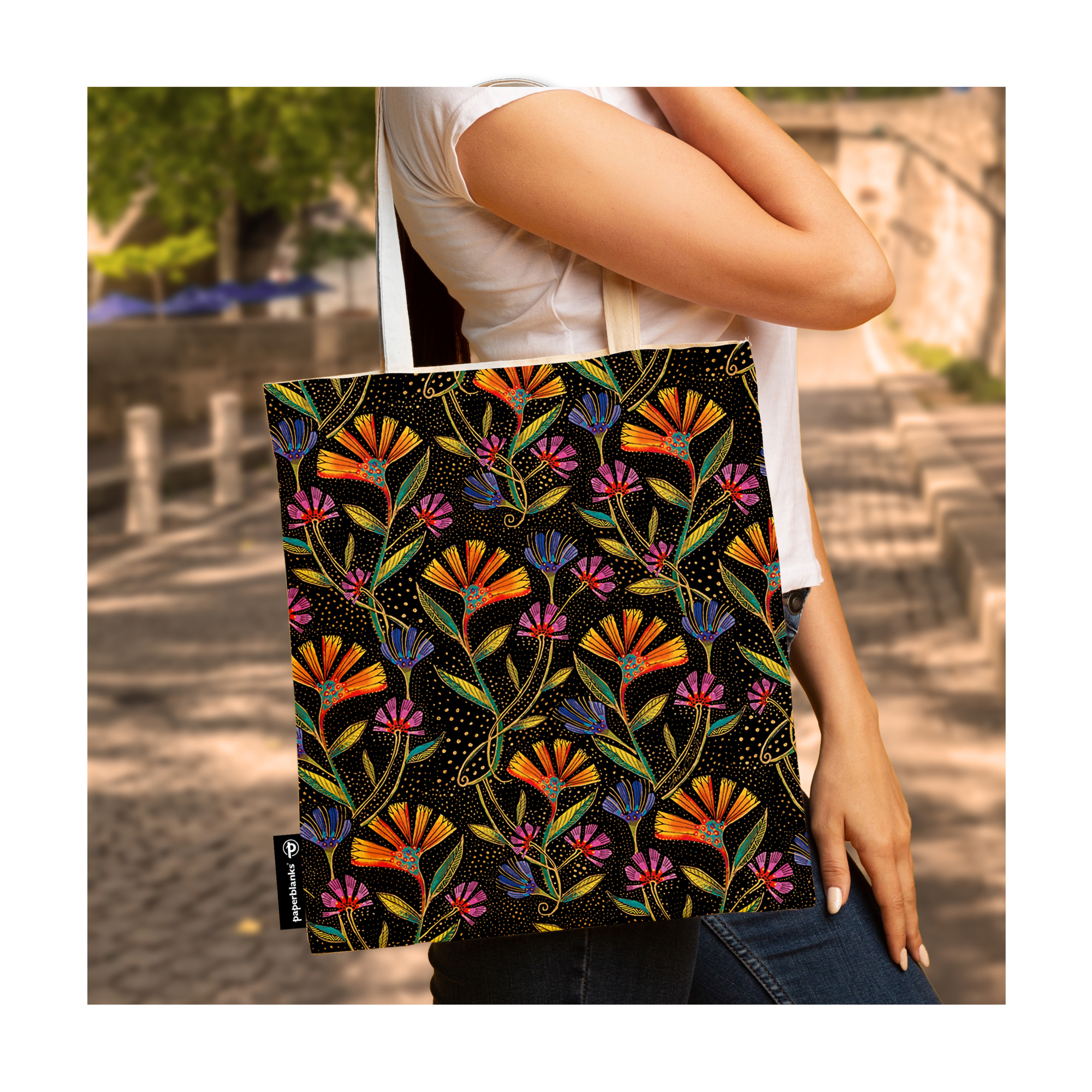 Wild Flowers Canvas Bag, Laurel Burch Collection by Paperblanks (Playful Creations)