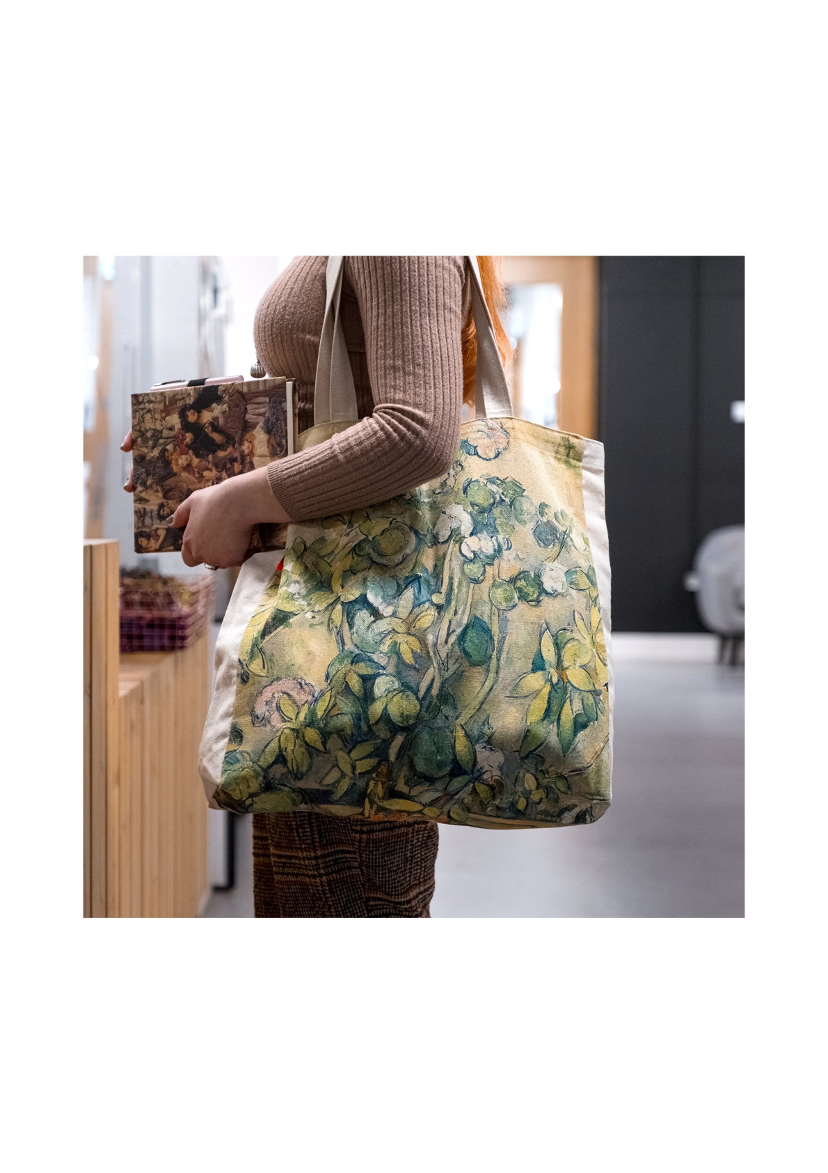 Cezanne's Terracotta Pots and Flowers, Canvas Bag