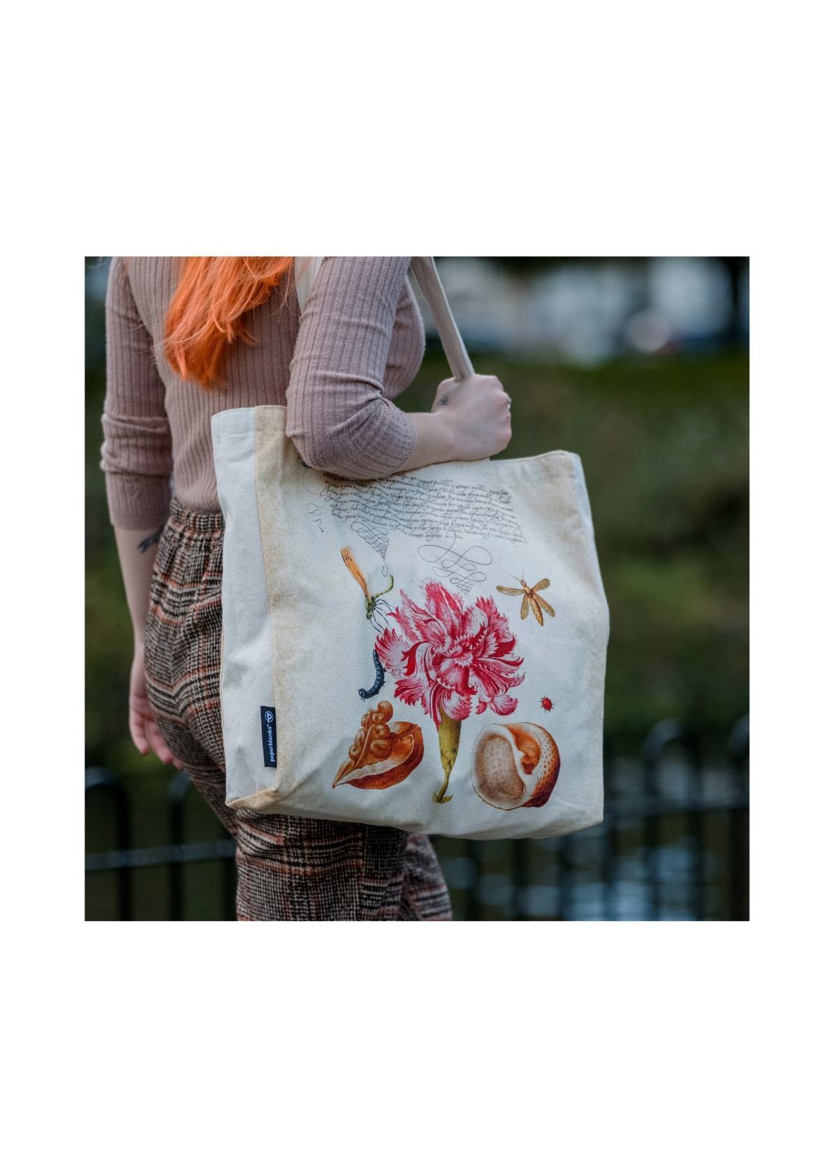Mira Botanica, Pink Carnation, Canvas Bag