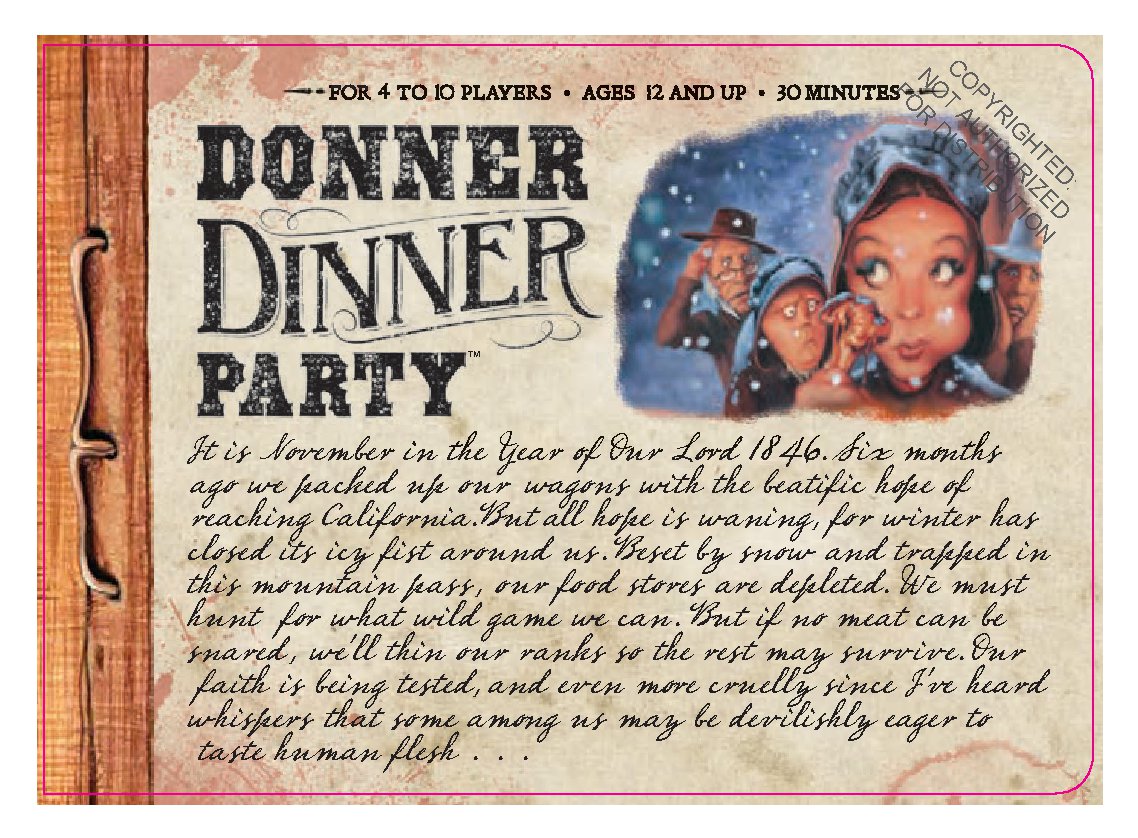 Chronicle Books Donner Dinner Party: A Rowdy Game of Frontier Cannibalism! (Weird Games for Parties, Wild West Frontier Game)