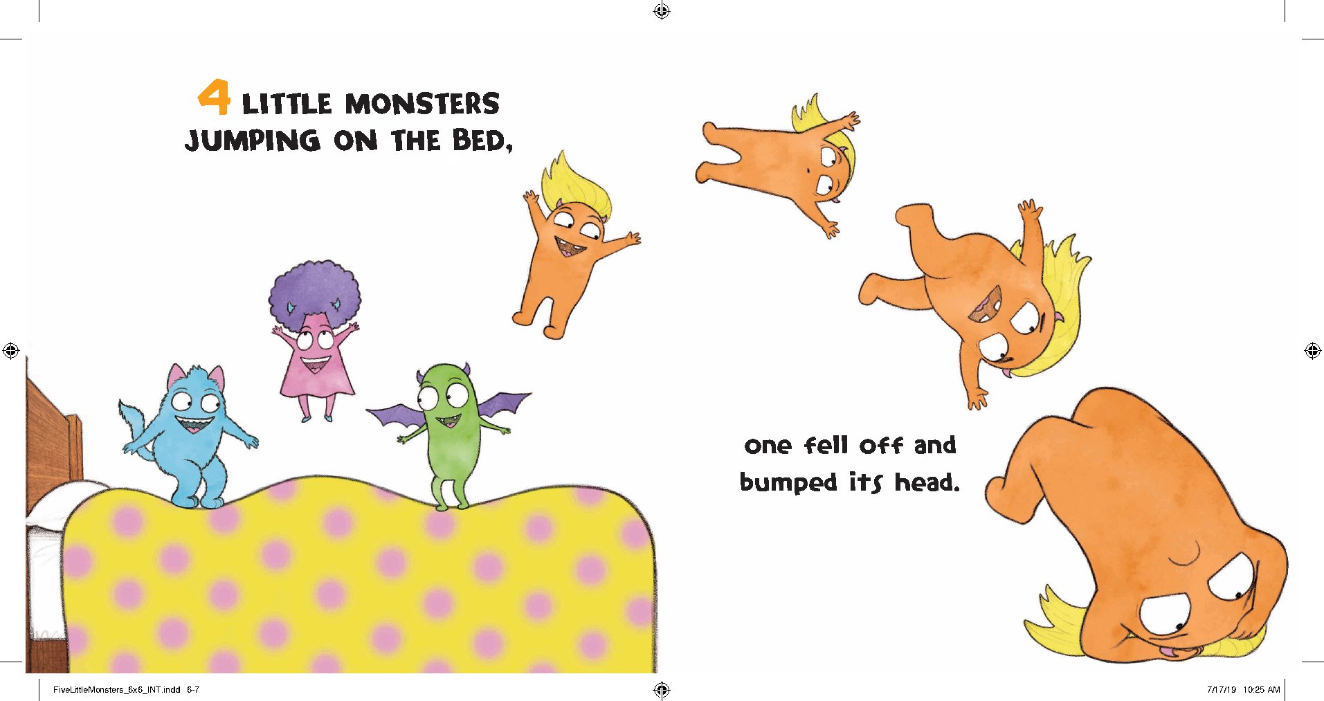 Five Little Monsters Jumping on the Bed