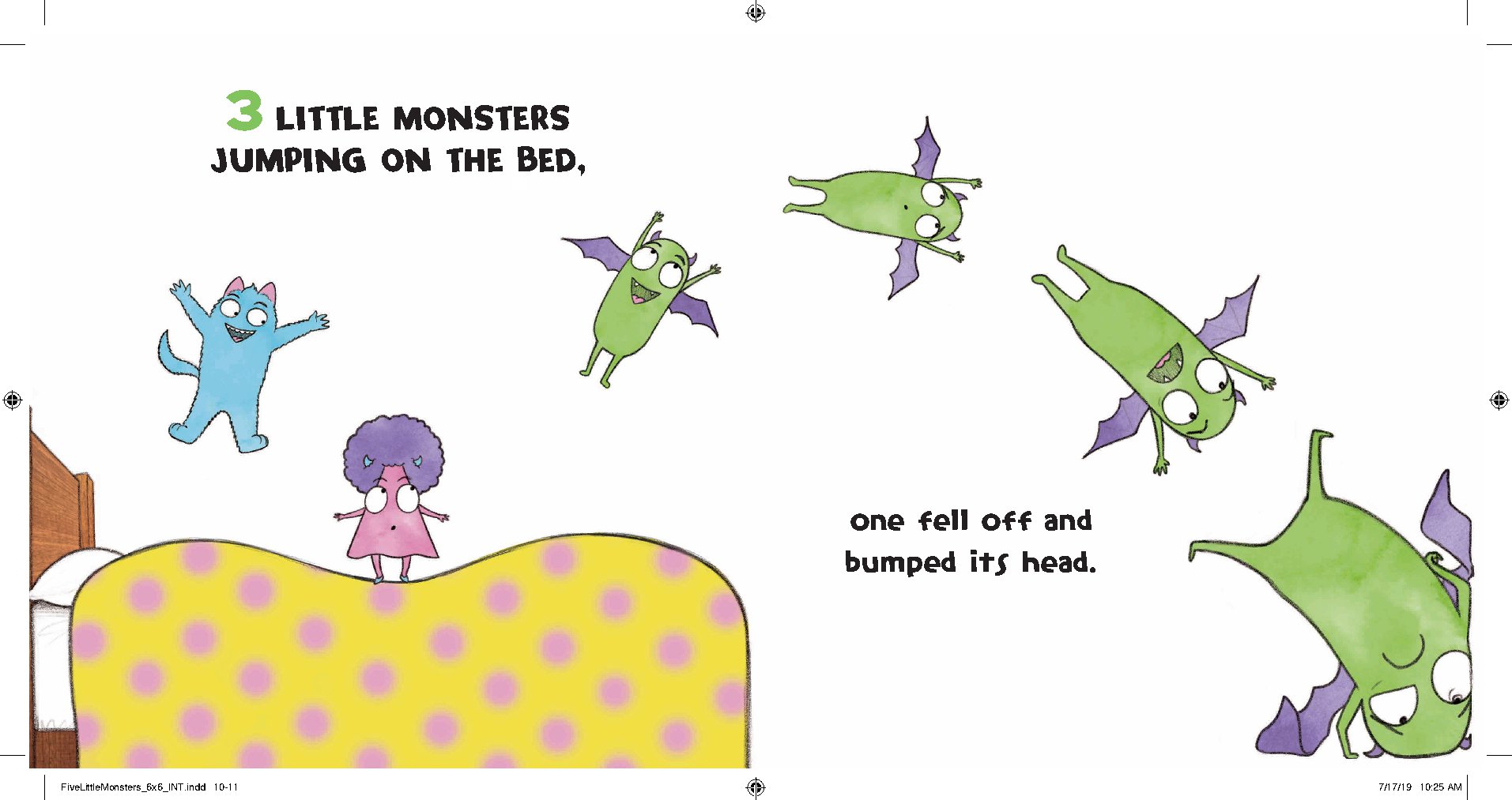 Five Little Monsters Jumping on the Bed