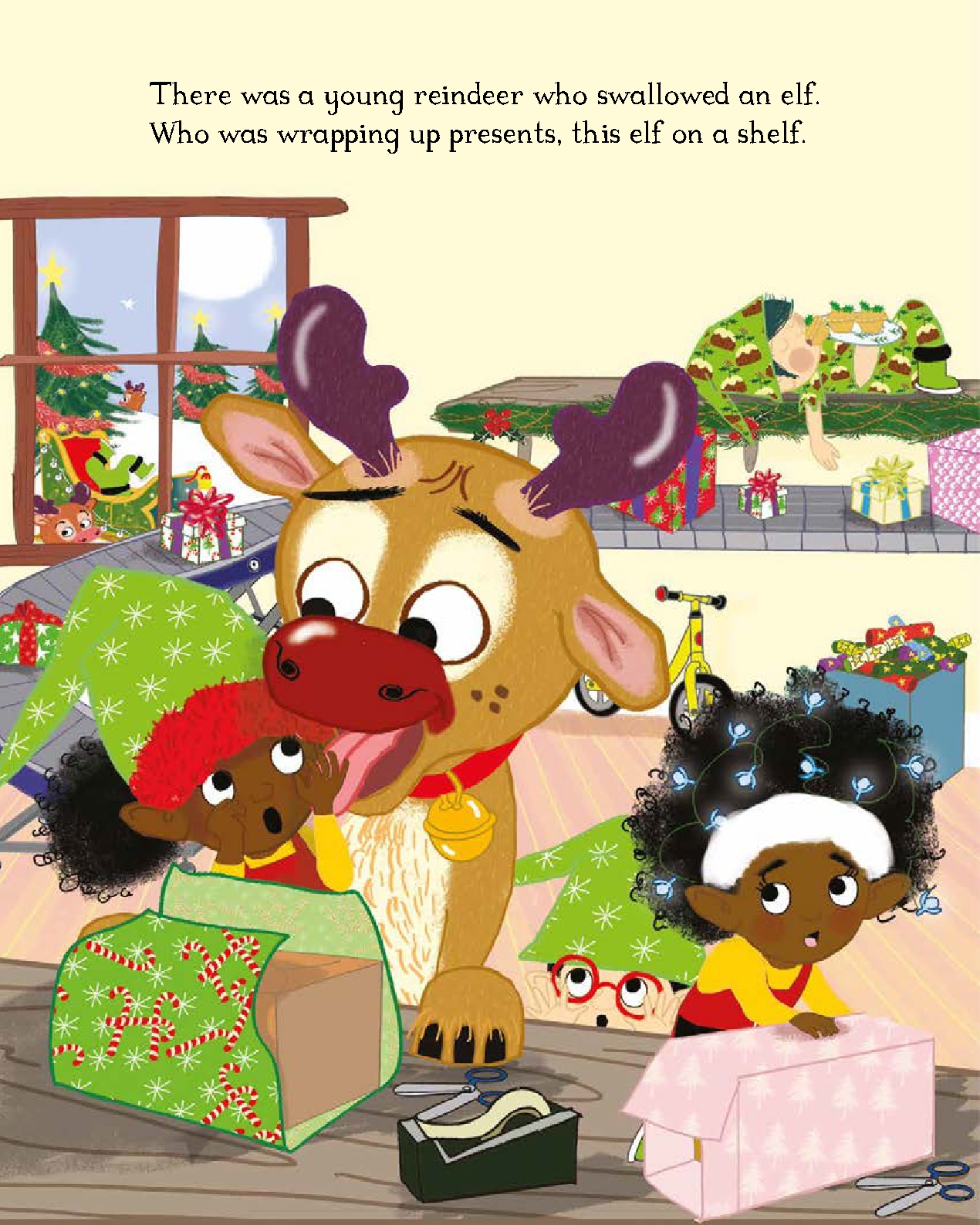 There Was a Young Reindeer Who Swallowed a Present
