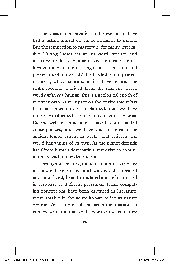 Our Place in Nature: Selected Writings