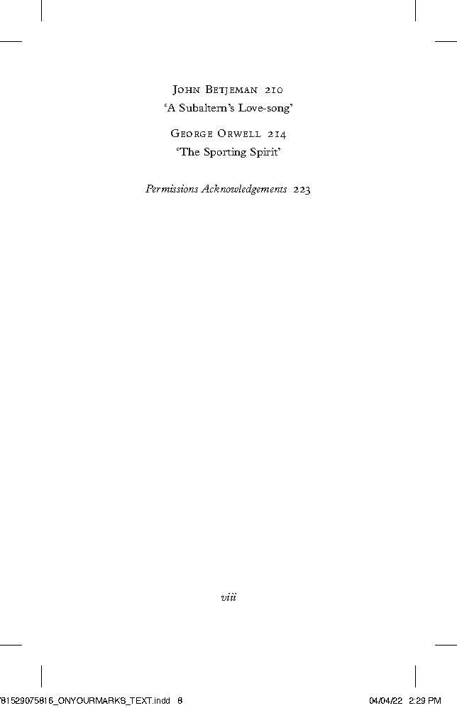 On Your Marks: Selected writings about all kinds of sports