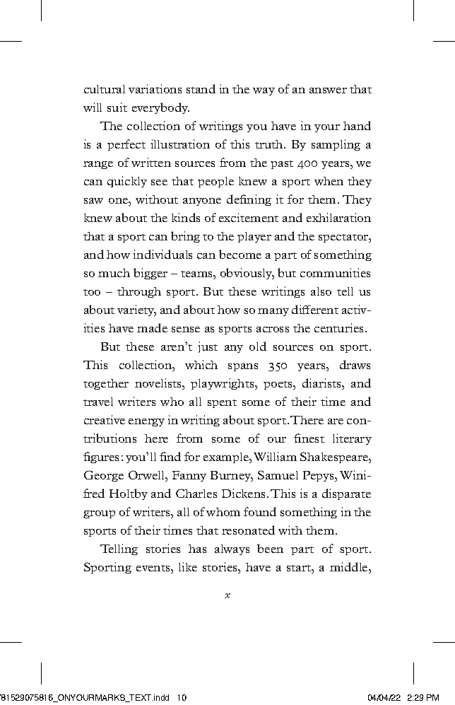 On Your Marks: Selected writings about all kinds of sports