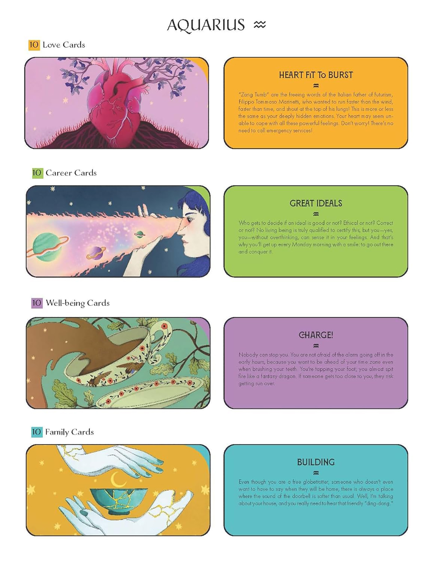 Aquarius Pocket Zodiac Cards