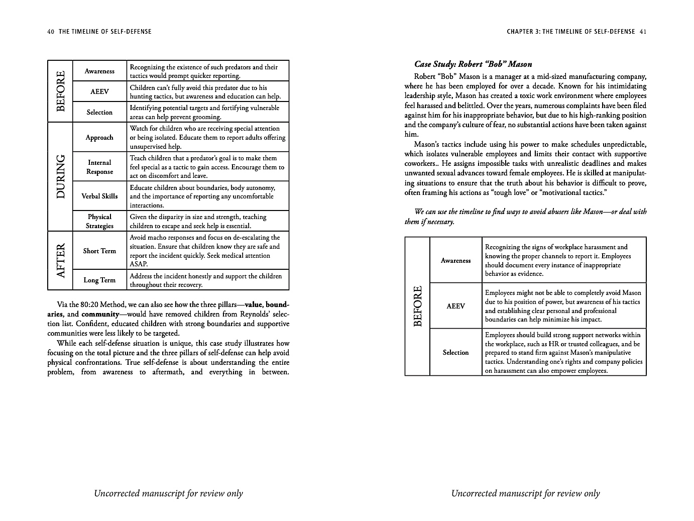 The Timeline of Self-Defense