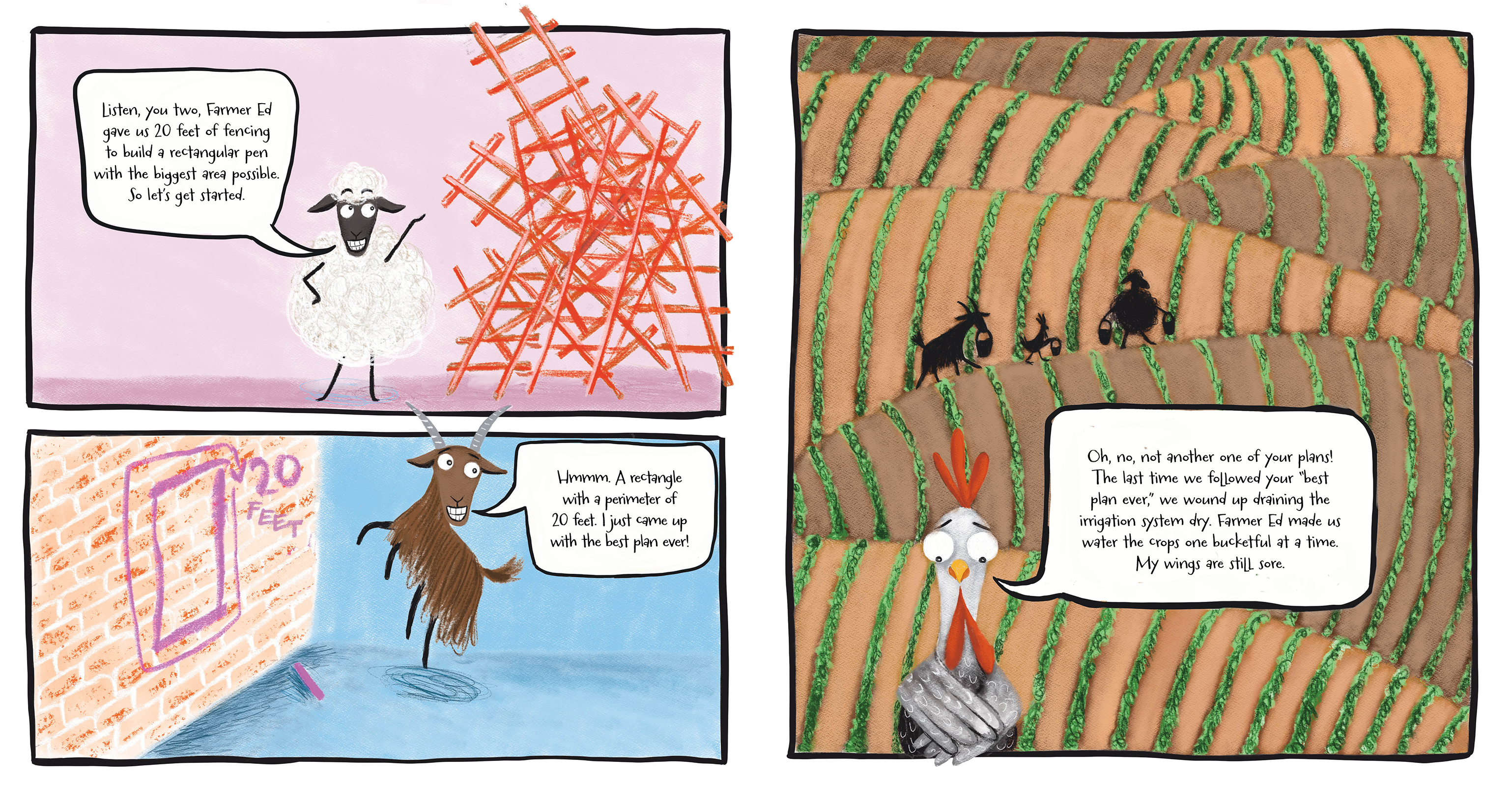 The Pigpen Problem. How to Calculate Area and Perimeter