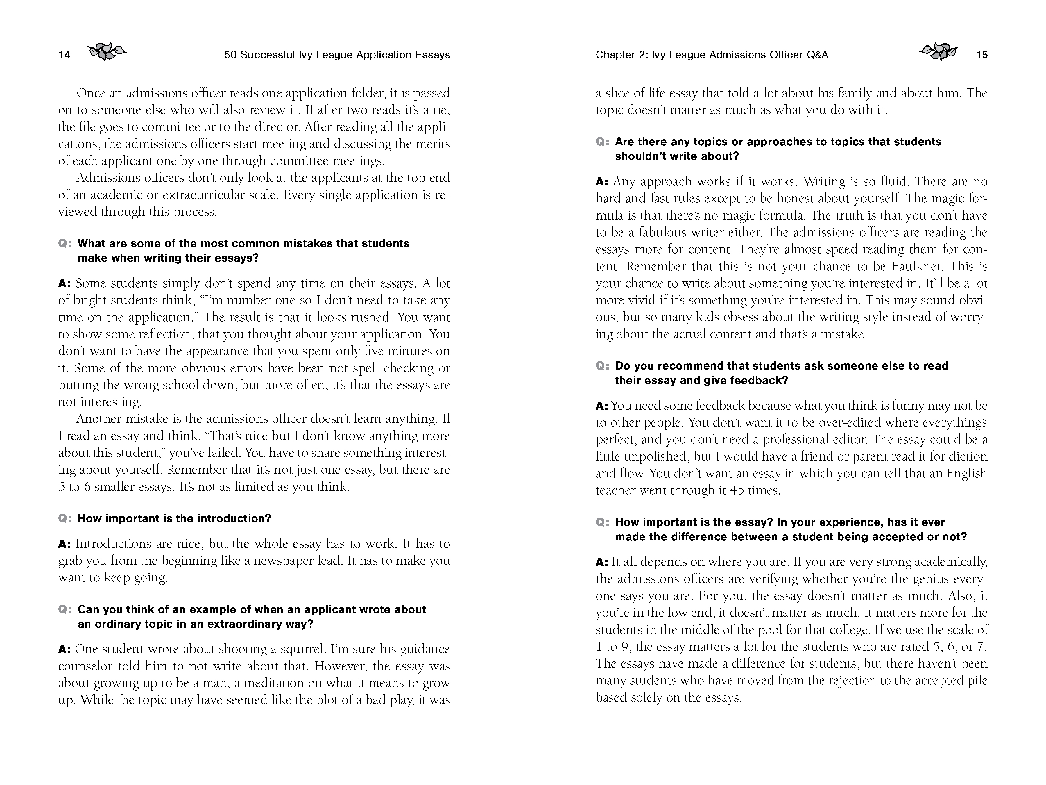 50 Successful Ivy League Application Essays