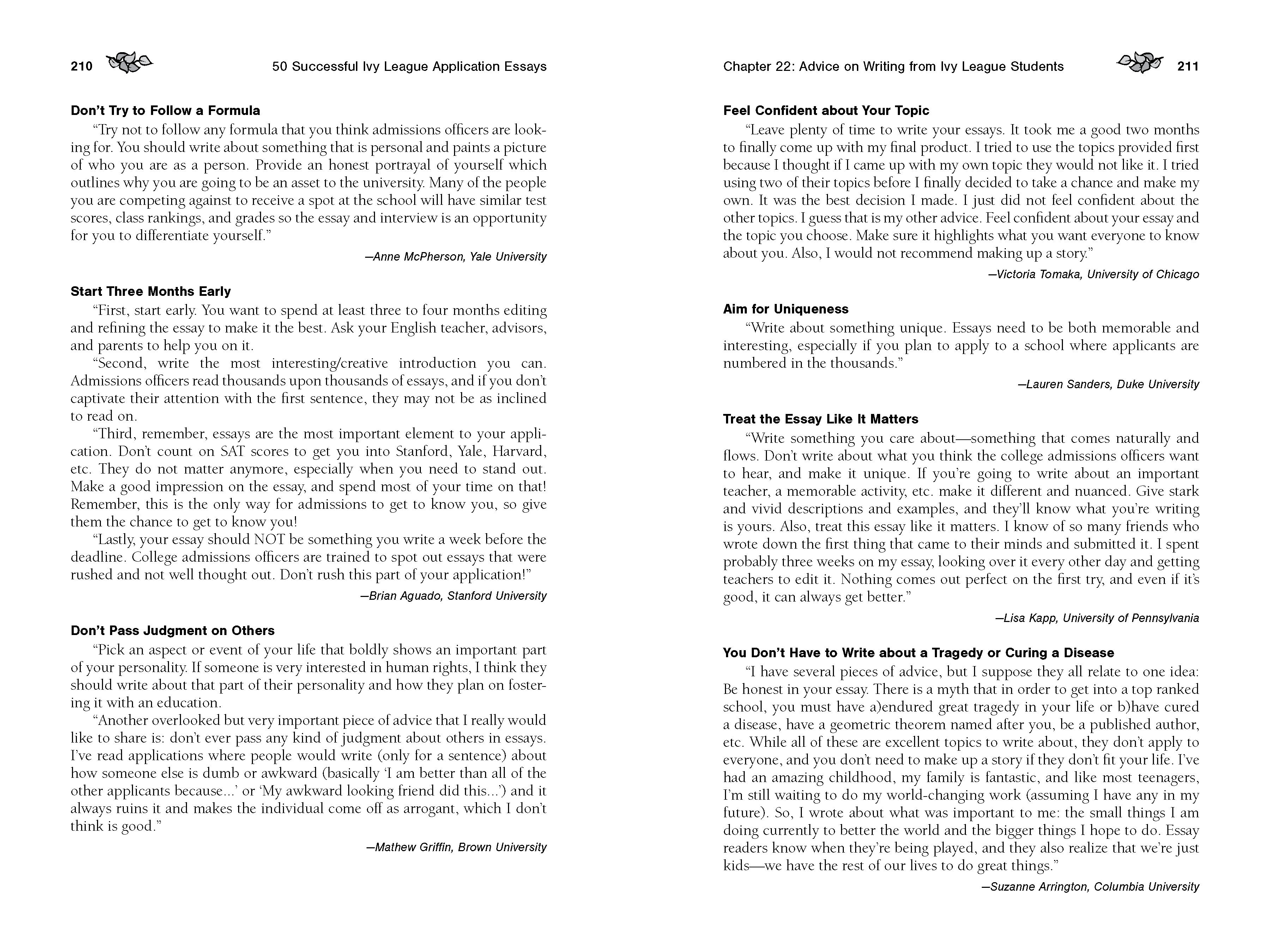 50 Successful Ivy League Application Essays