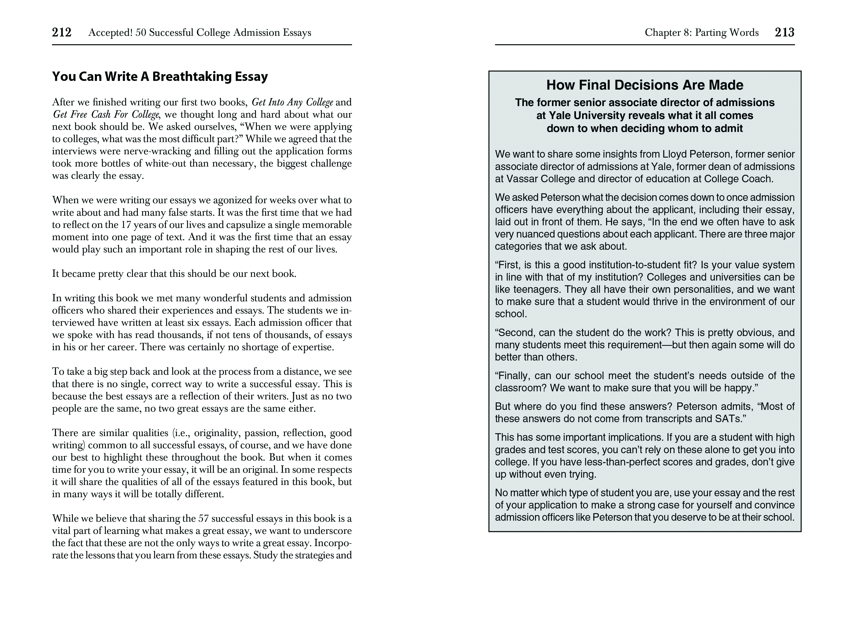 Accepted! 50 Successful College Admission Essays